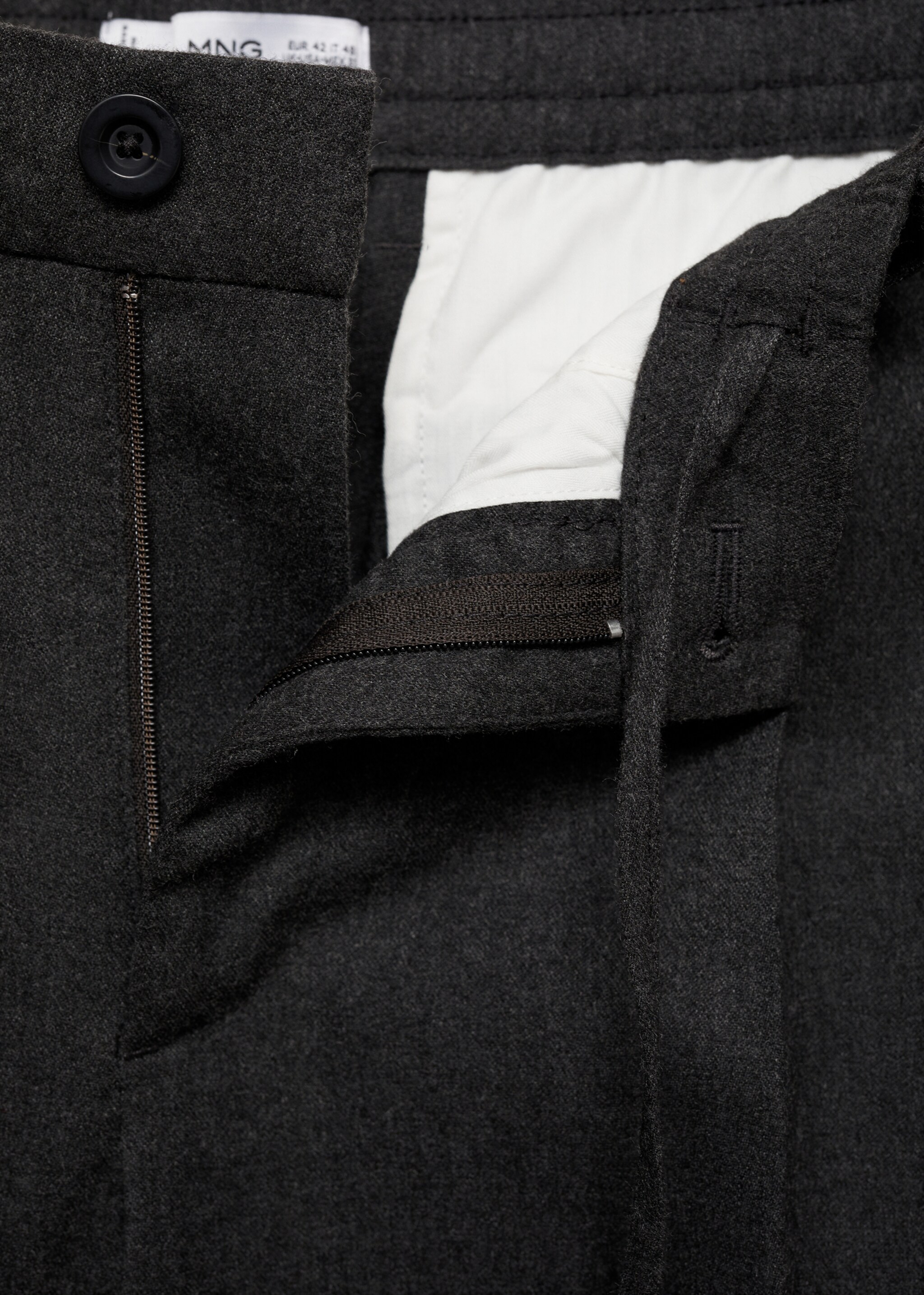 Pantalons regular fit pinces cordill - Detall de l'article 8, Gris. Ref: 77017922-00.