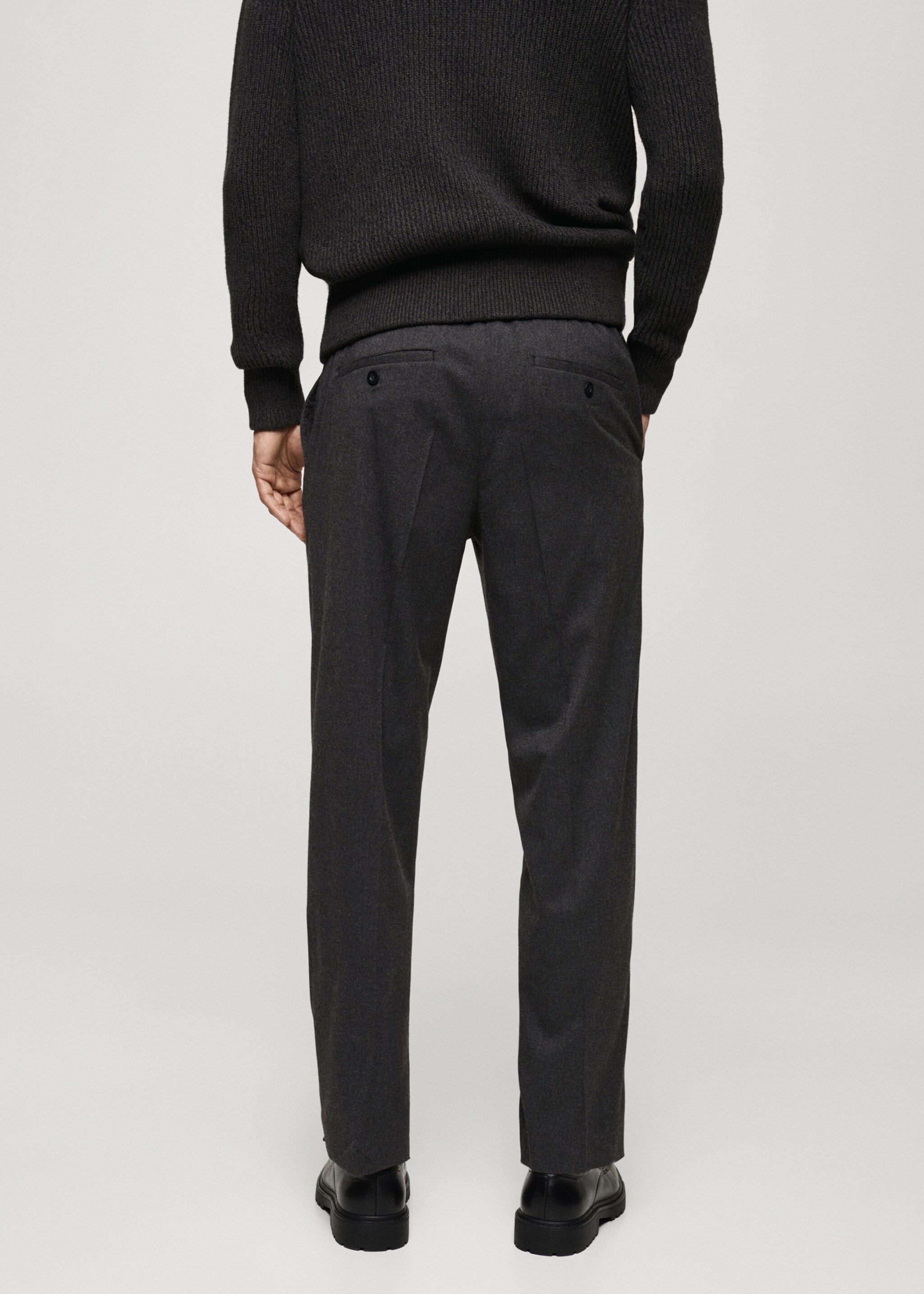 Pantalons regular fit pinces cordill - Revers de l'article, Gris. Ref: 77017922-00.
