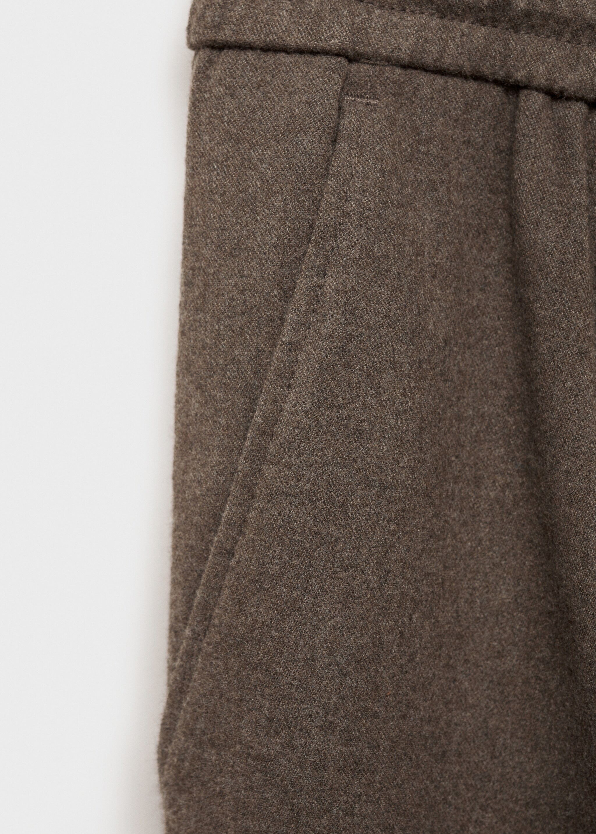 Regular Fit Bundfaltenhose mit Kordelzug - Detail des Artikels 8, Nerzgrau. Ref: 77017922-00.