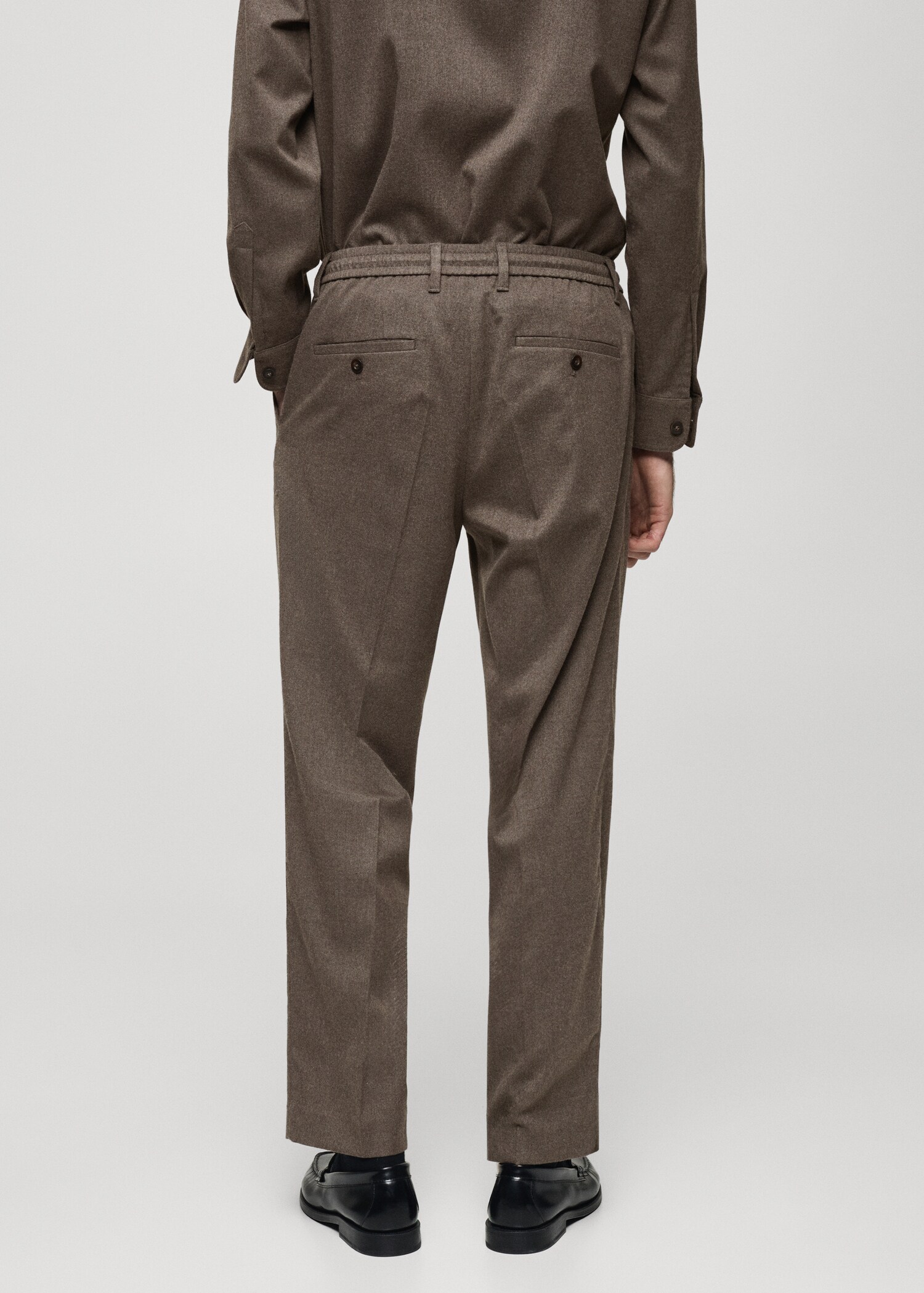 Pantalons regular fit pinces cordill - Revers de l'article