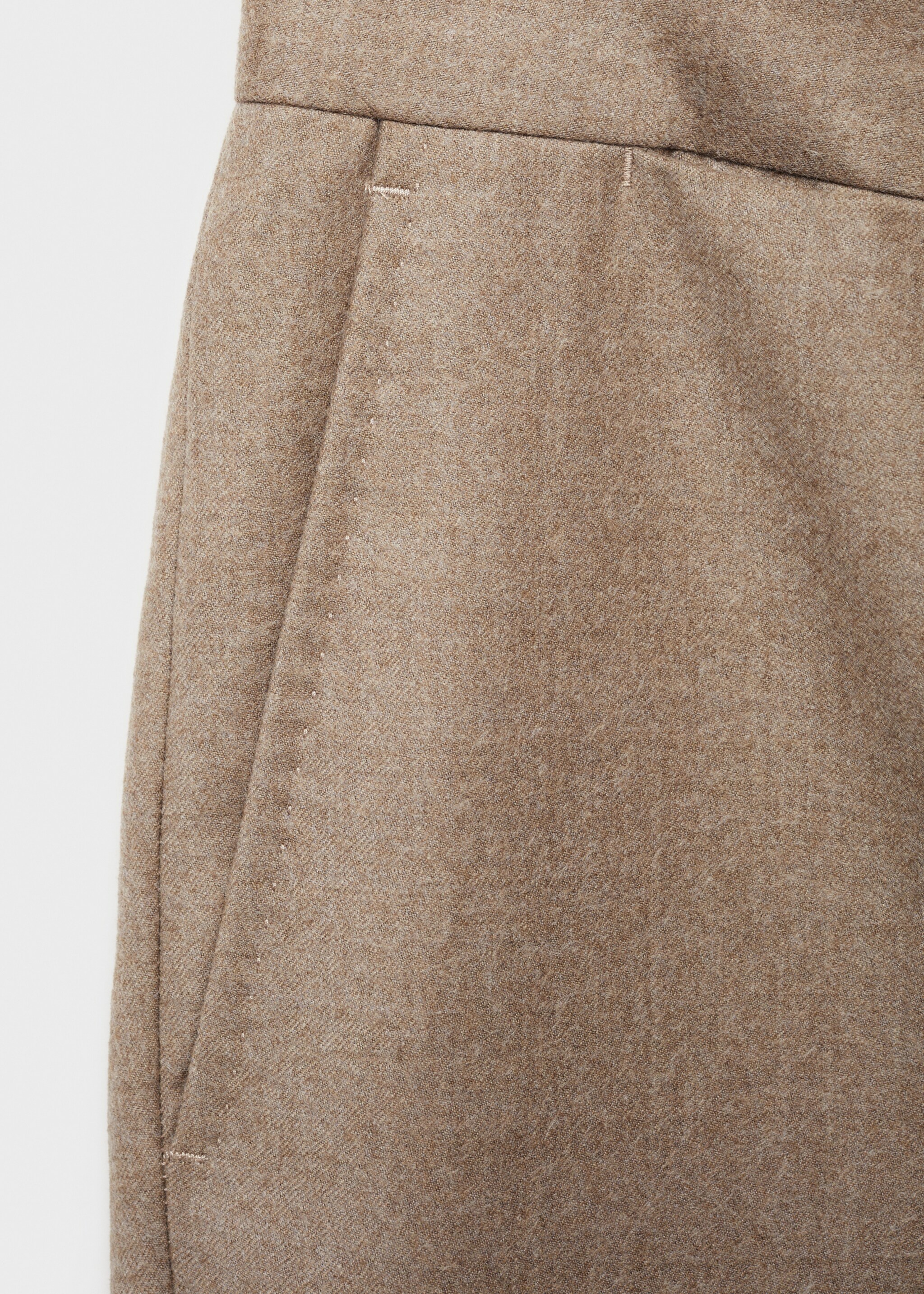 100% Italian virgin wool flannel suit trousers - Details of the article 0, Medium Brown. Ref: 77017925-00.
