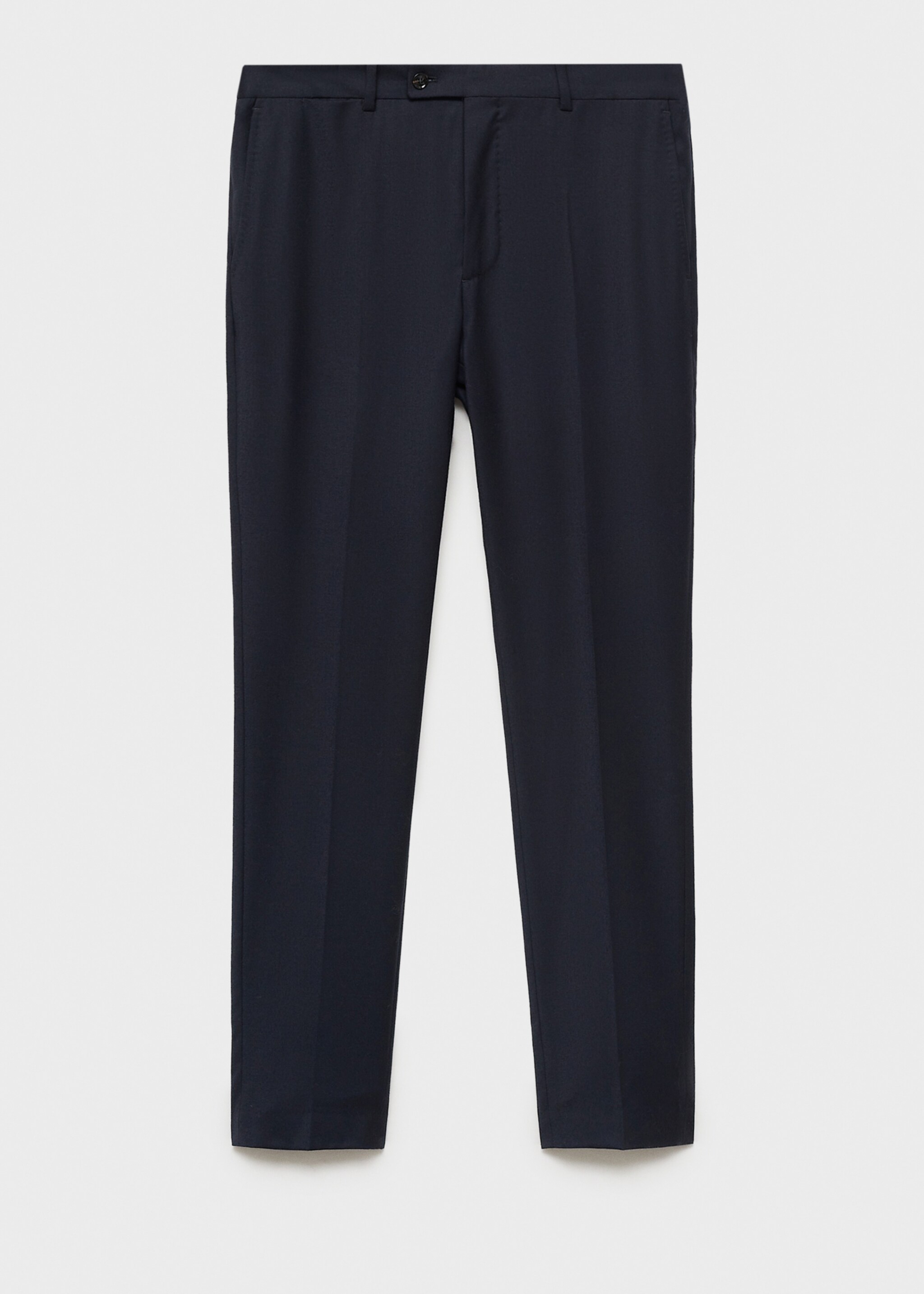 100% Italian virgin wool flannel suit trousers - Article without model, Dark Navy. Ref: 77017926-00.