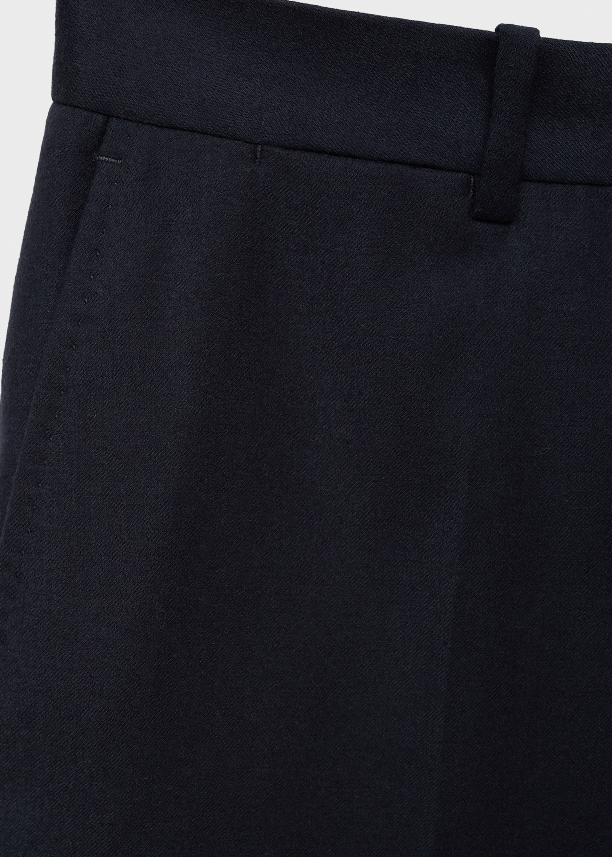 100% Italian virgin wool flannel suit trousers - Details of the article 8, Dark Navy. Ref: 77017926-00.