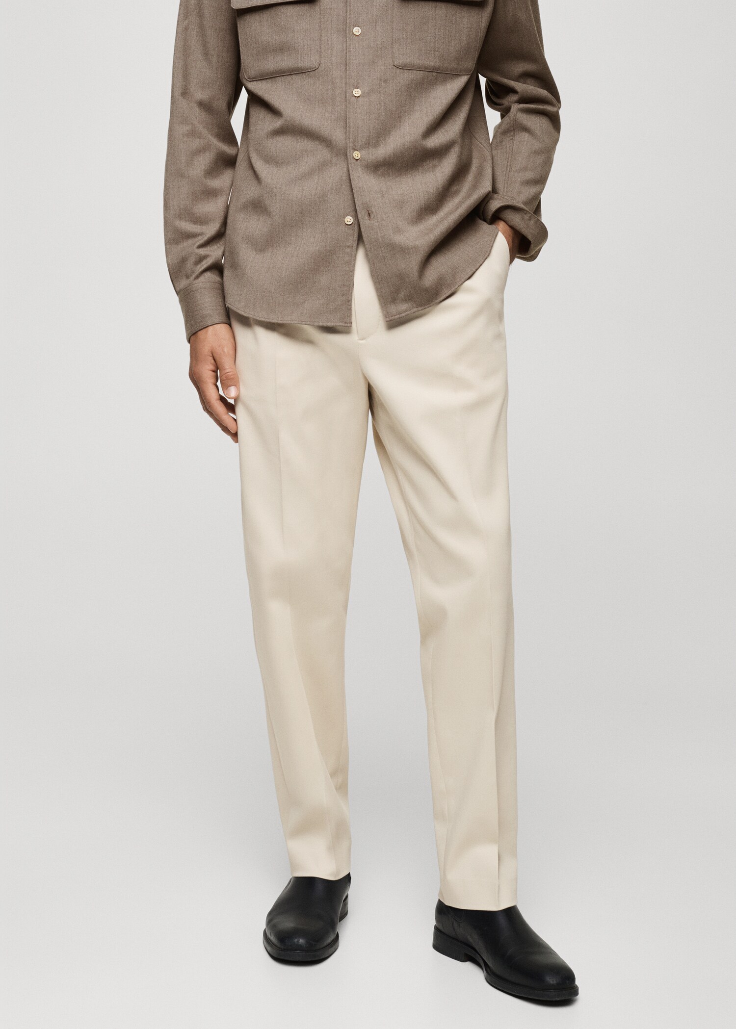 Pantalon twill coton pinces - Plan moyen