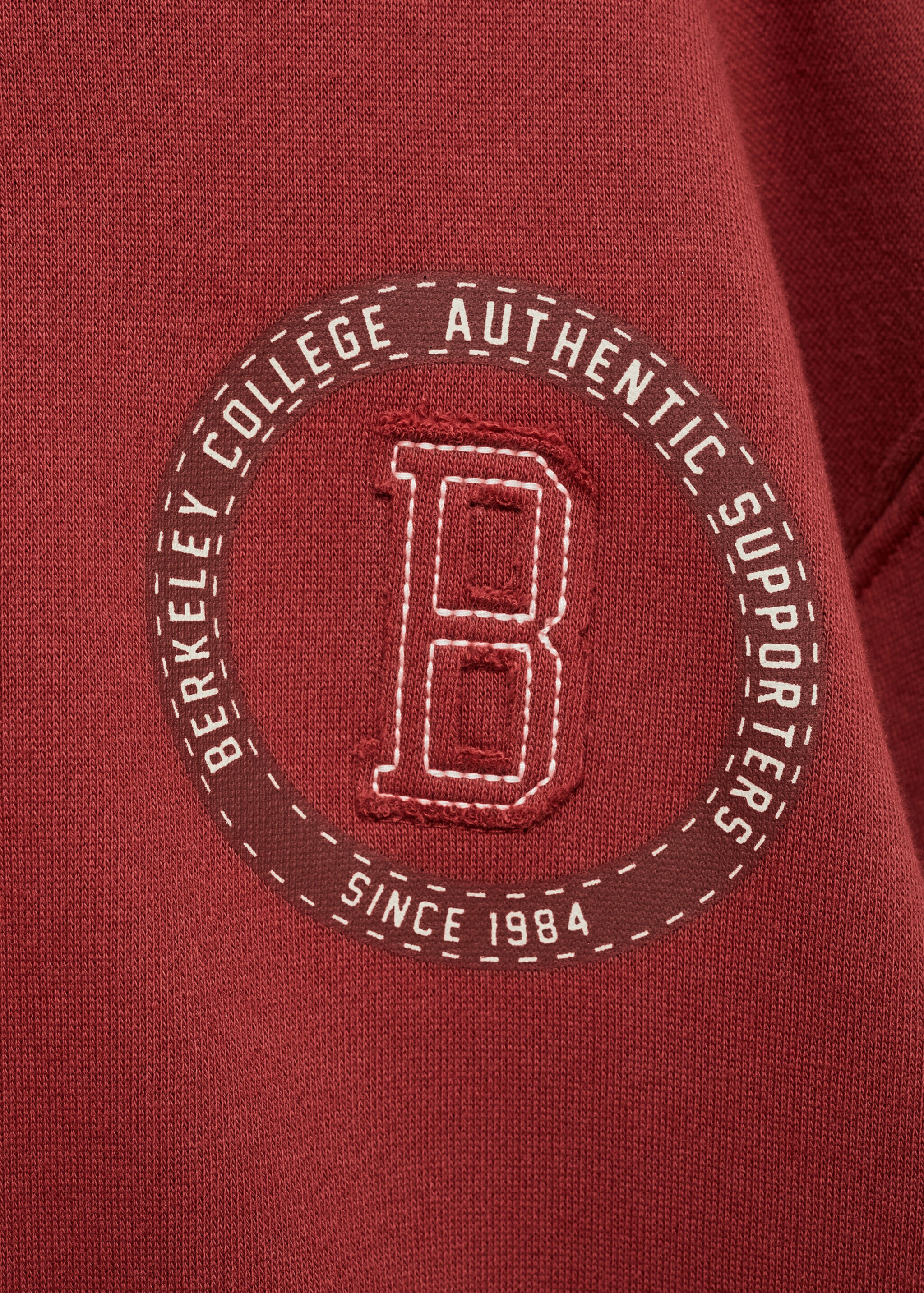 Baumwoll-Sweatshirt mit Stickdetail - Detail des Artikels 8, Kirschrot. Ref: 77017930-00.