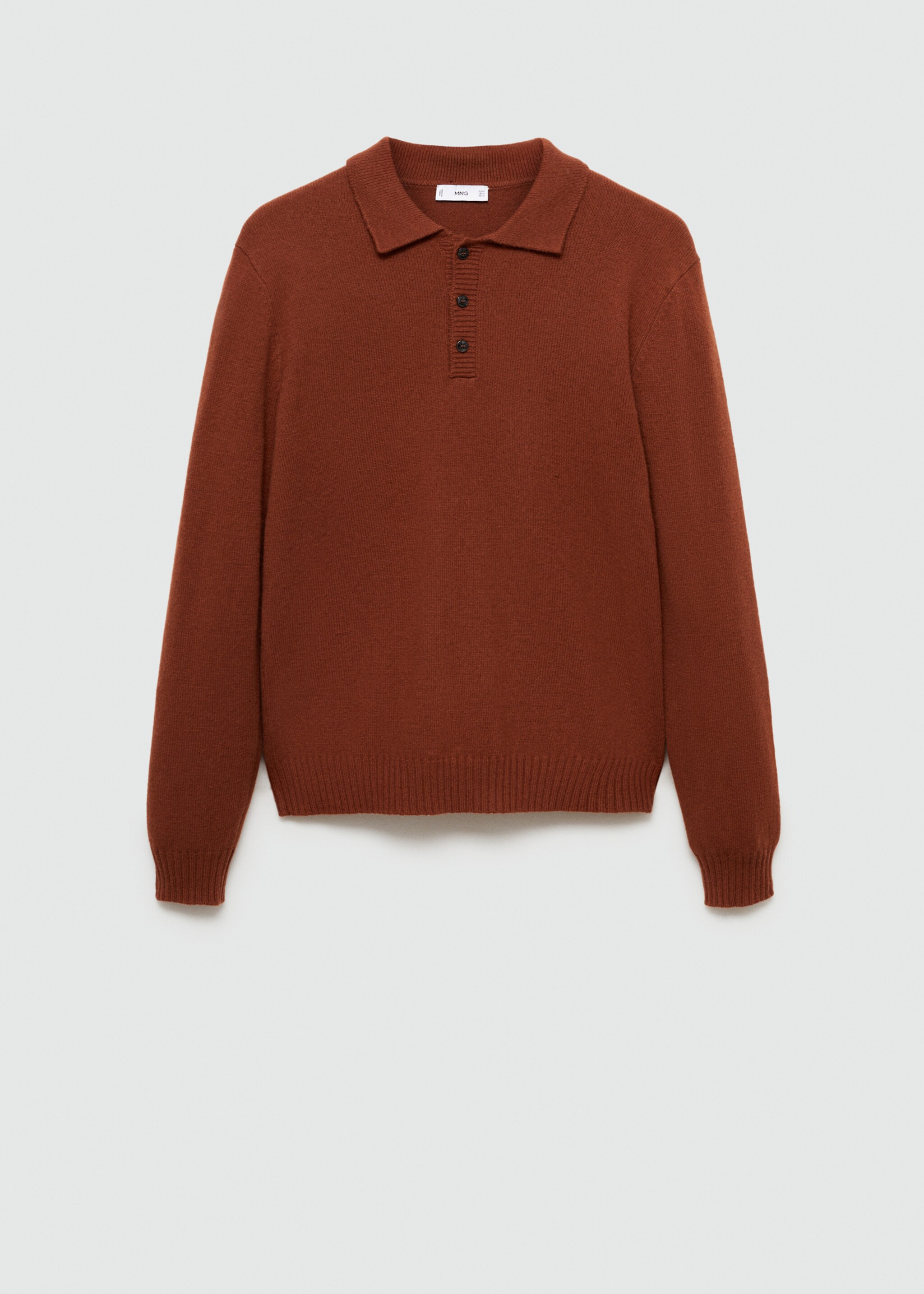 Jersei llana coll polo - Article sense model, Taronja torrat. Ref: 77017936-00.