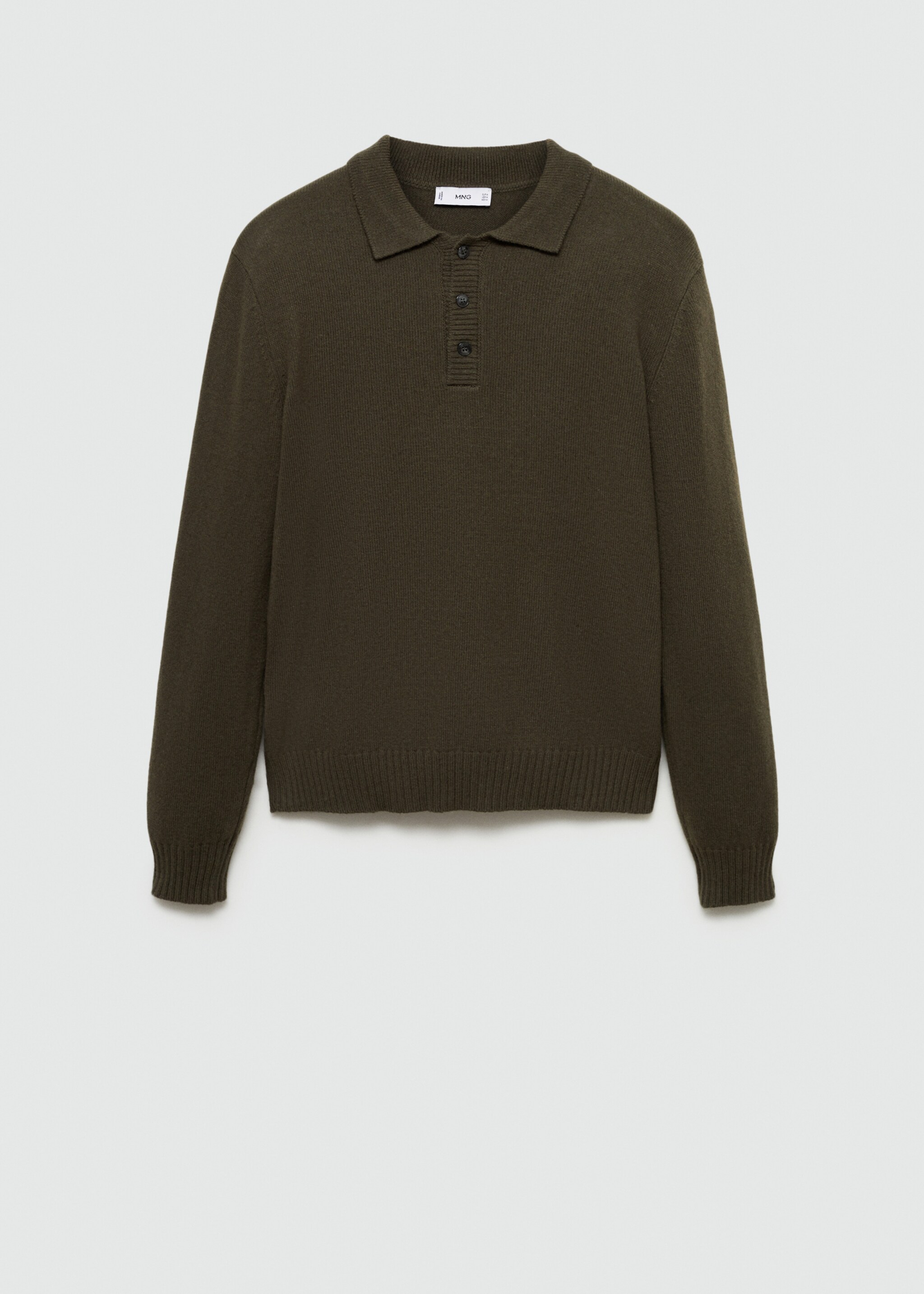 Polo collar wool sweater - Article without model, Khaki. Ref: 77017936-00.