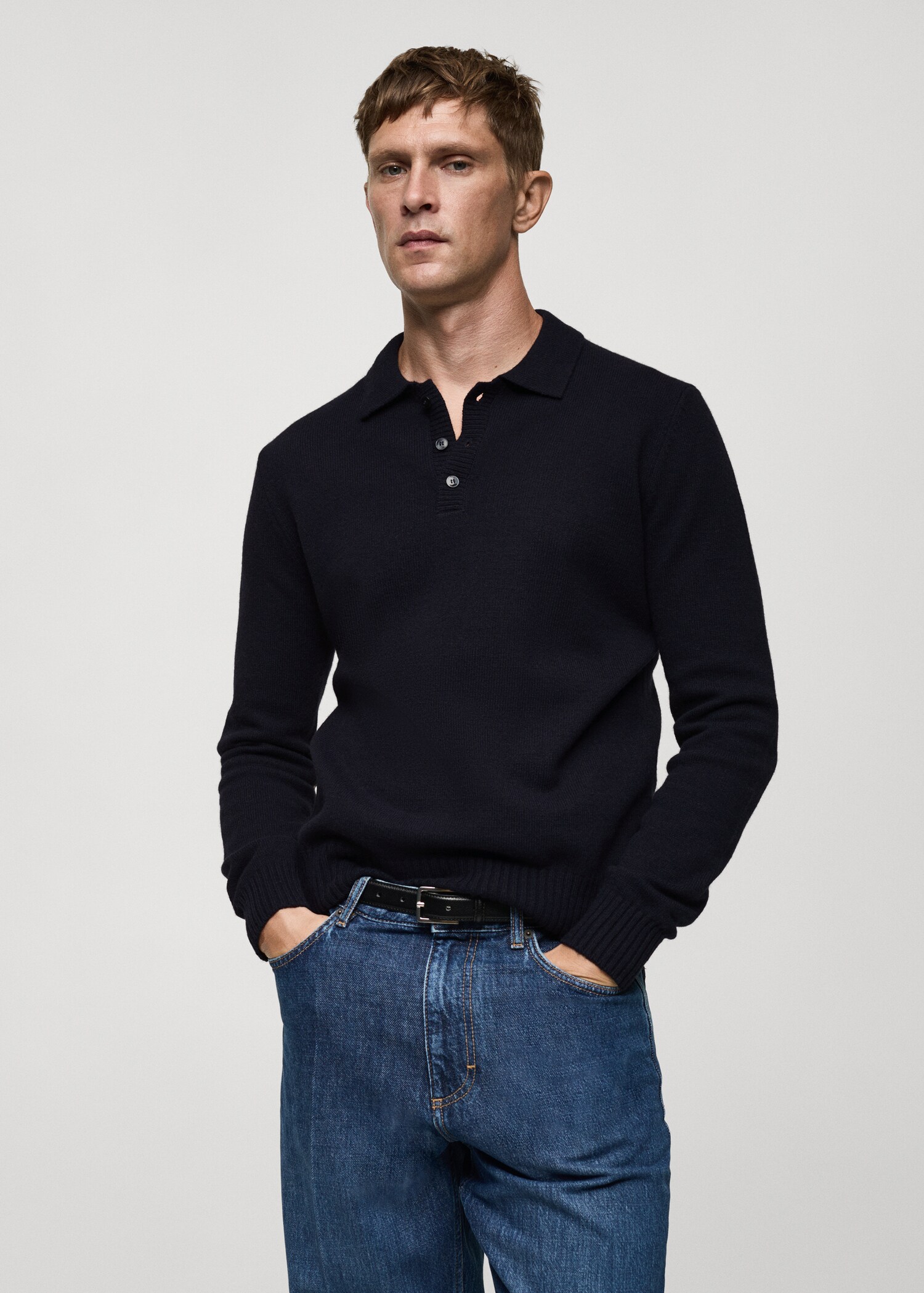 Jersei llana coll polo - Pla mig