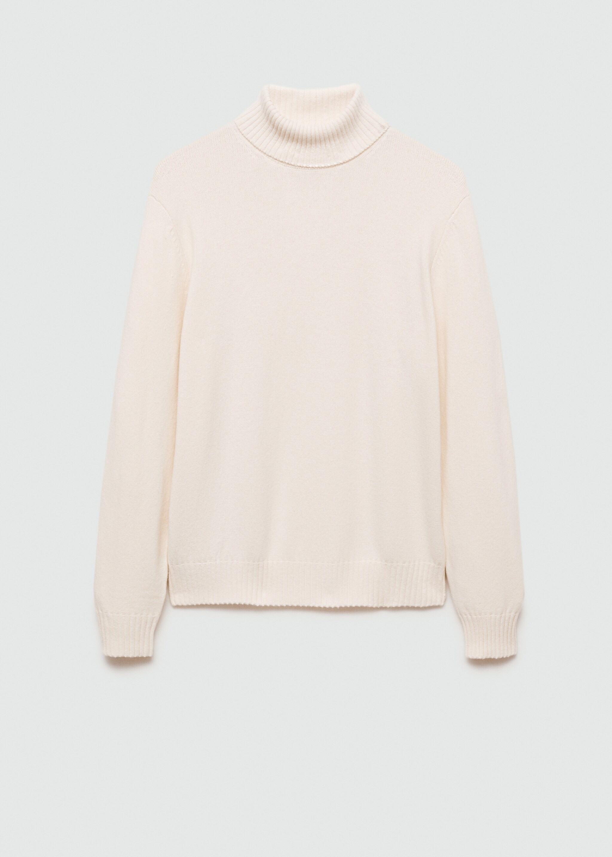 Pull-over maille laine col montant - Article sans modèle, Blanc cassé. Ref: 77017937-00.