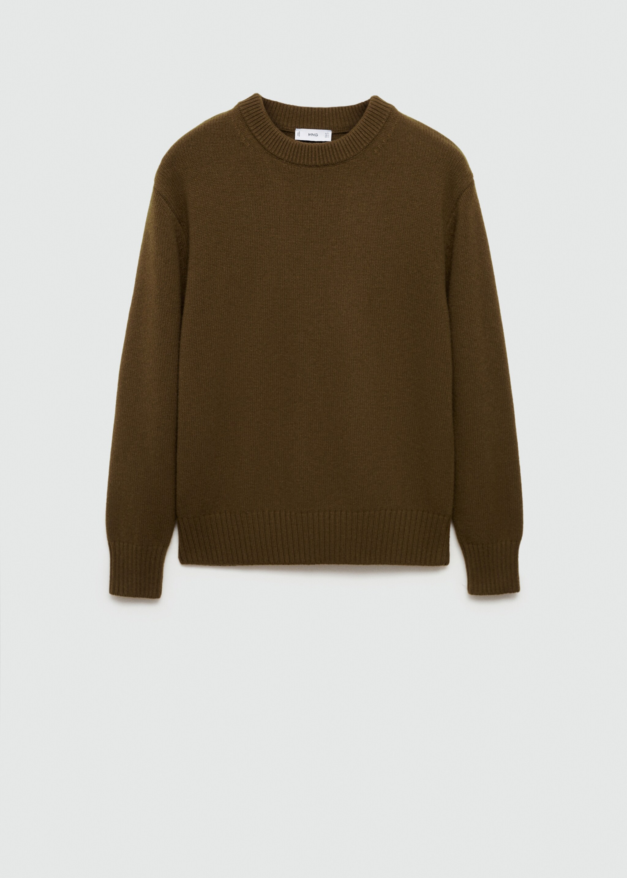 Knitted wool blend sweater - Article without model, Olive Green. Ref: 77017938-00.