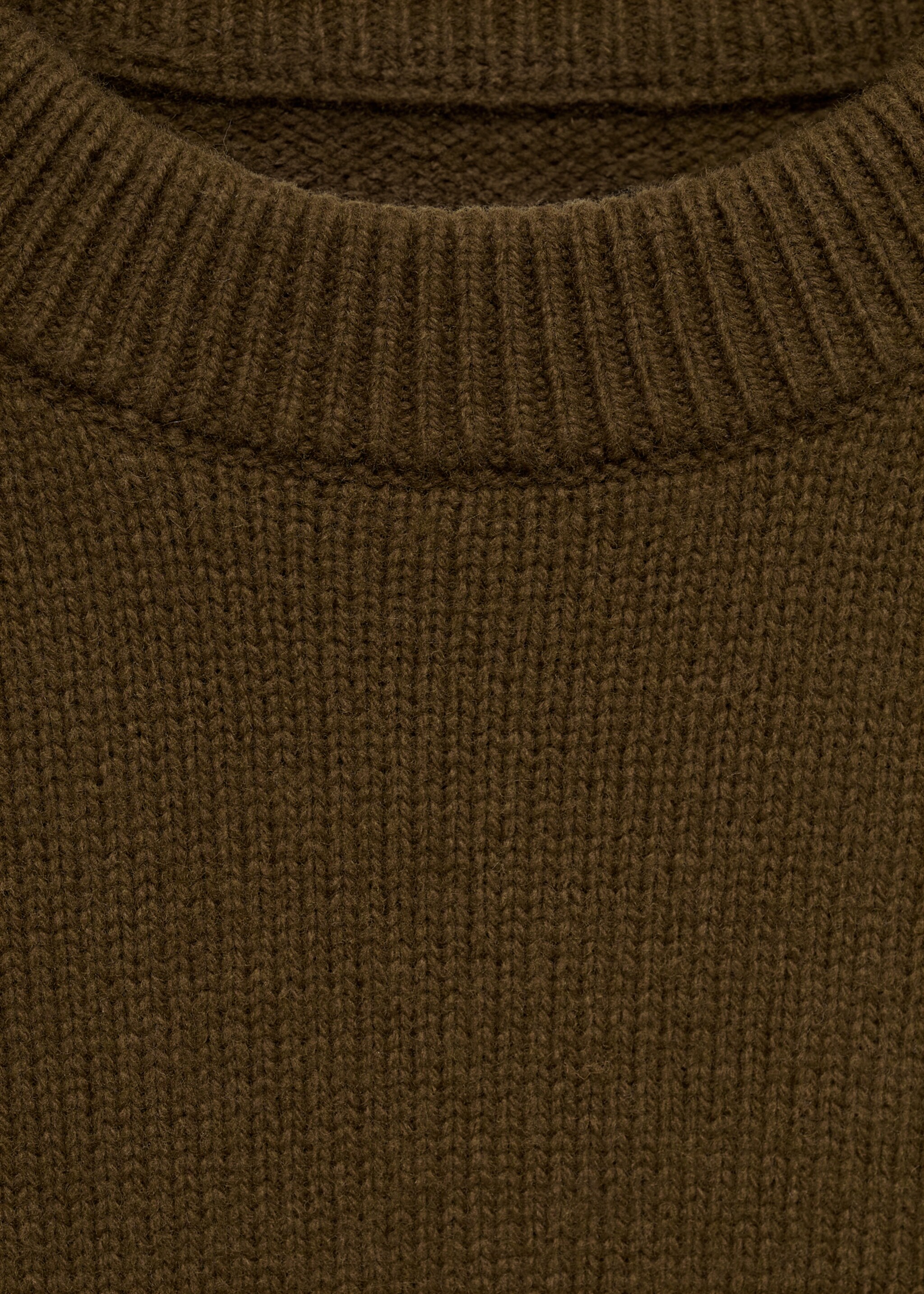 Knitted wool blend sweater - Details of the article 8, Olive Green. Ref: 77017938-00.