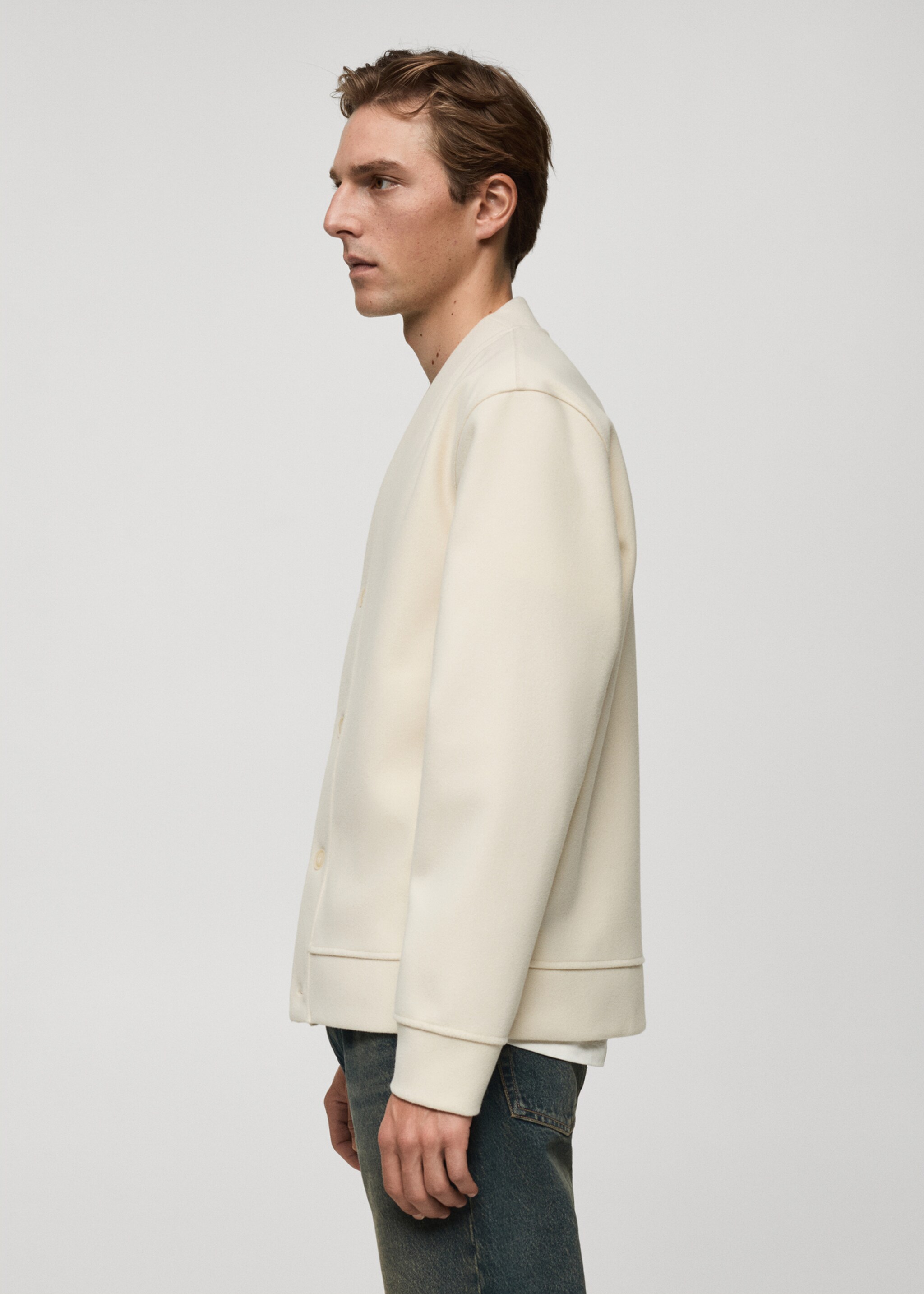 Cardigan flanella relaxed-fit - Dettaglio dell'articolo 2, Grezzo. Ref: 77017940-00.