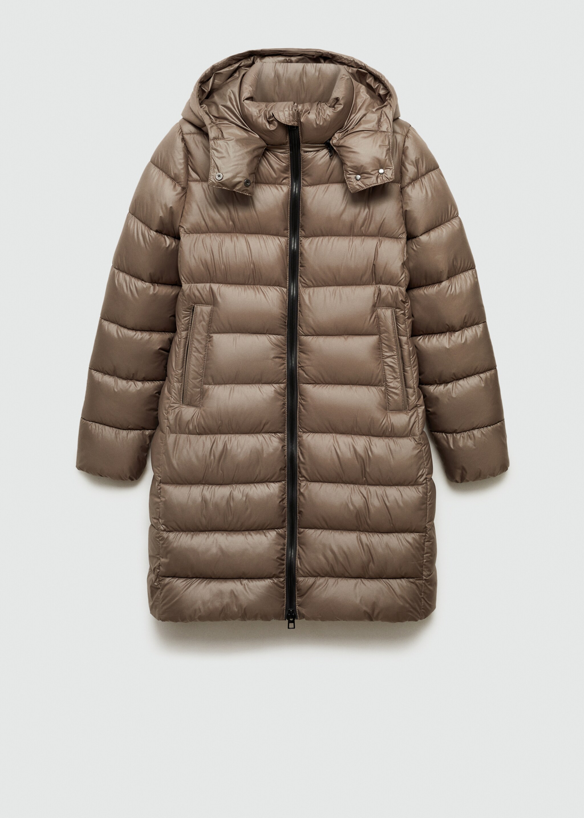 Water-repellent puffer coat - Article without model, Medium Brown. Ref: 77018265-00.