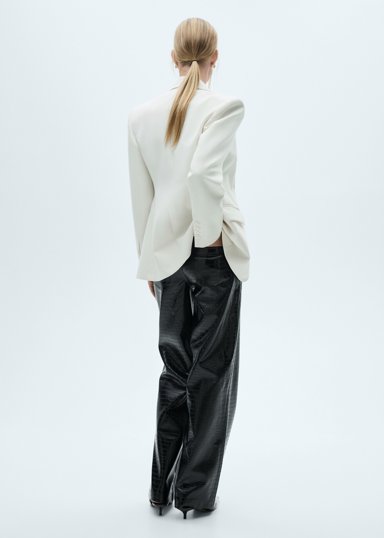 Pantaloni dritti effetto pelle cocco - Retro dell'articolo
