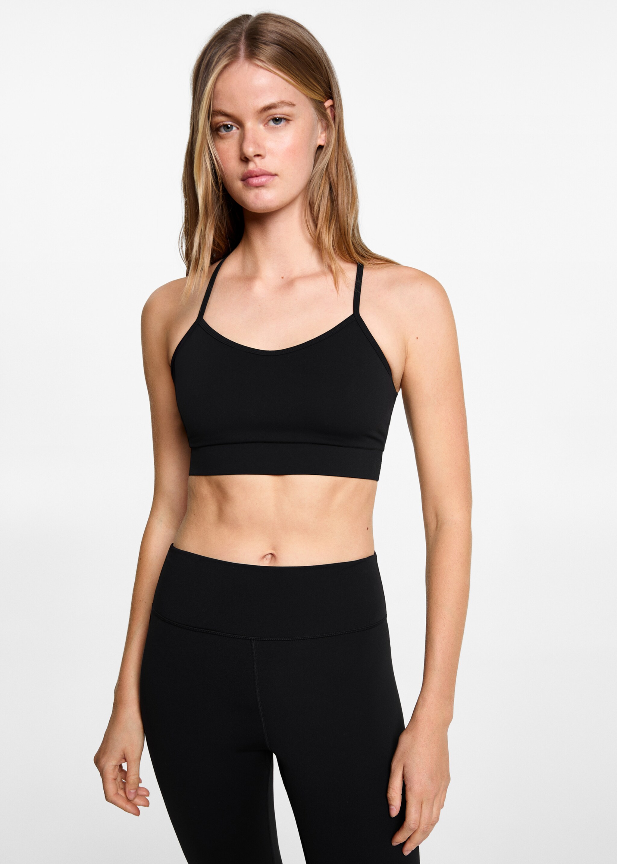 Top abertura espalda - Plano medio, Negro. Ref: 77018274-00.