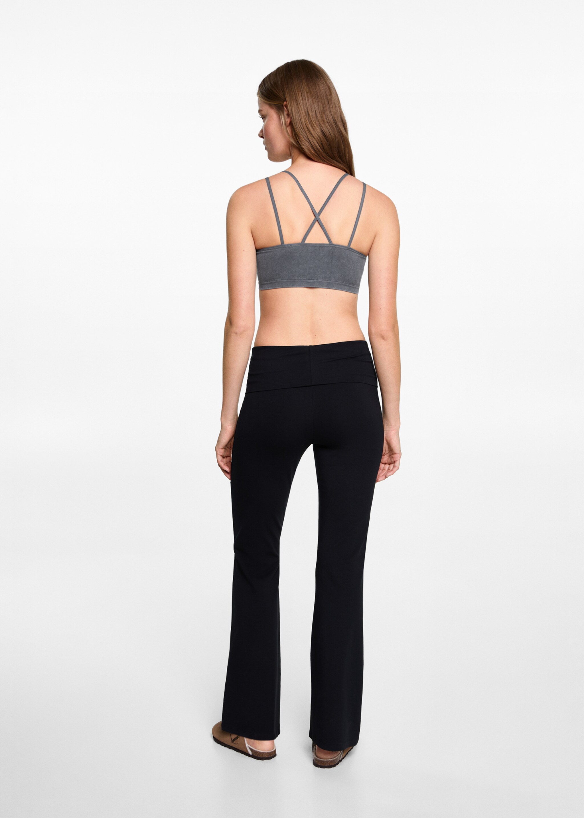 Crisscross strap top - Reverse of the article, Charcoal. Ref: 77018275-00.