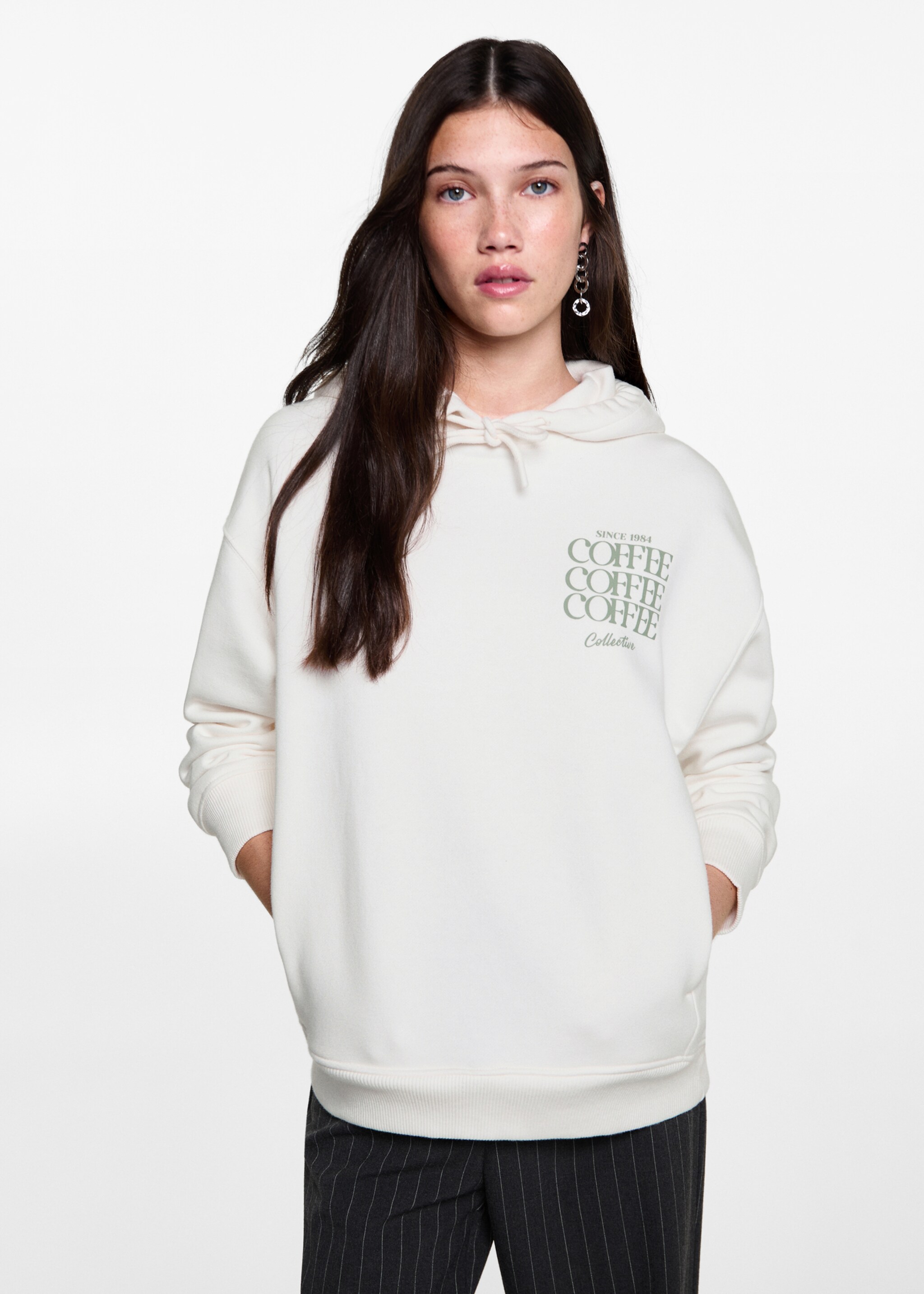 Hoodie cotton sweatshirt - Medium plane, Off White. Ref: 77018277-00.
