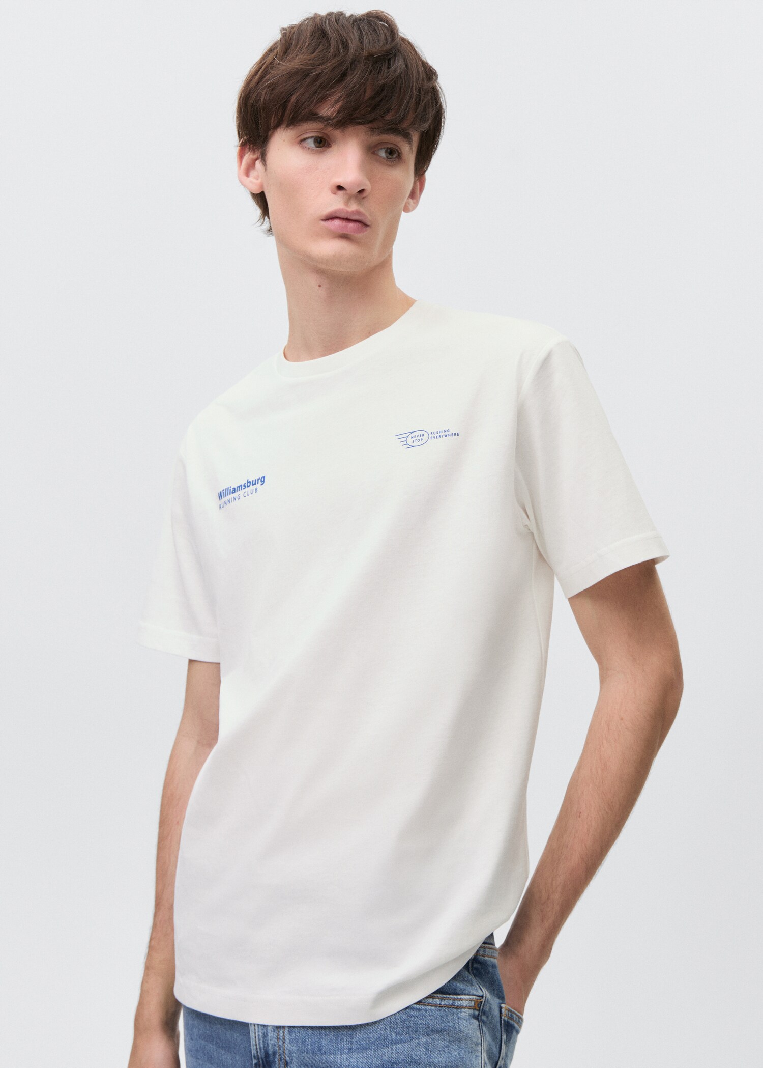 Printed cotton-blend T-shirt - Medium plane