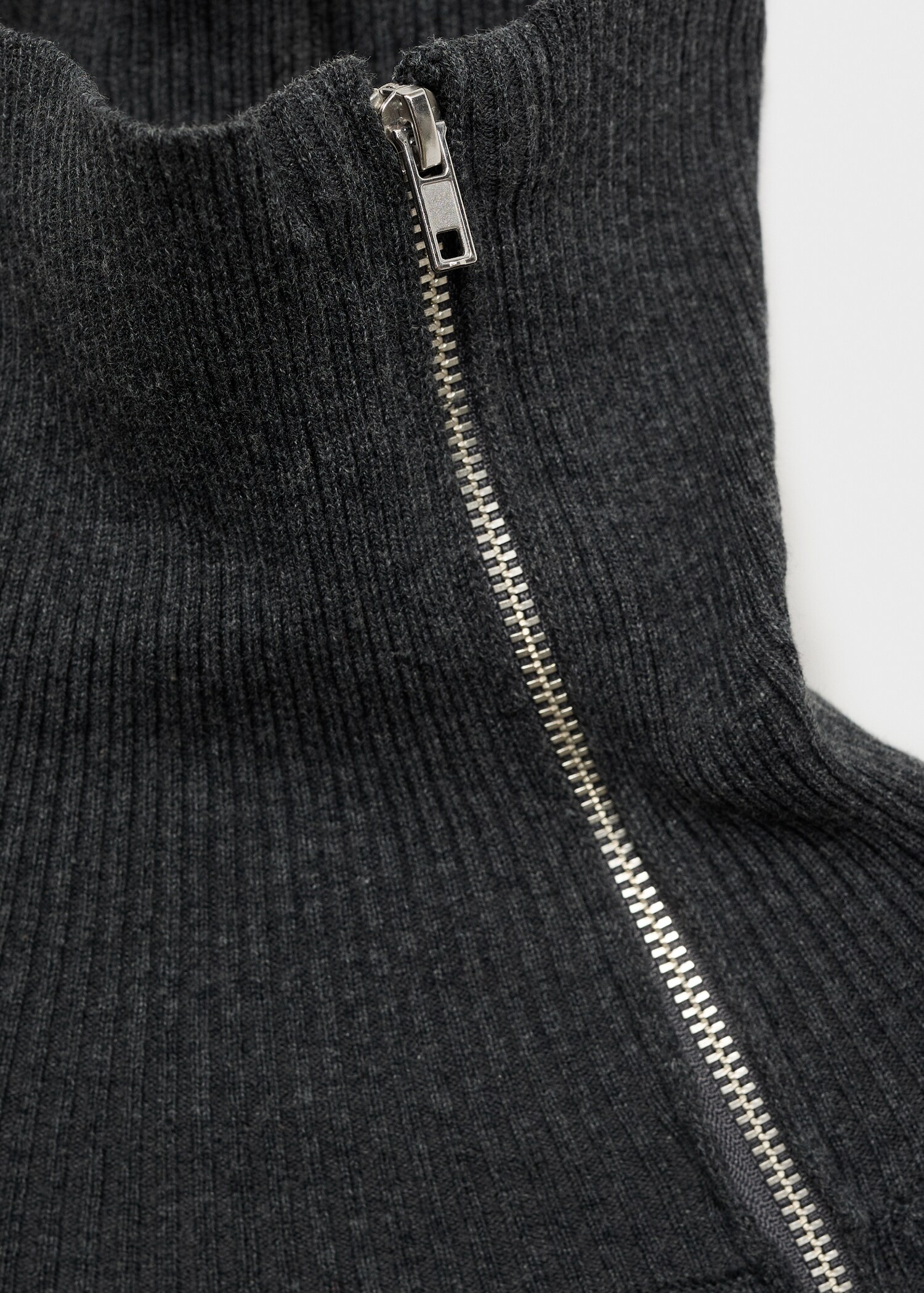 Ribbed sweater with zip collar - Details of the article 8