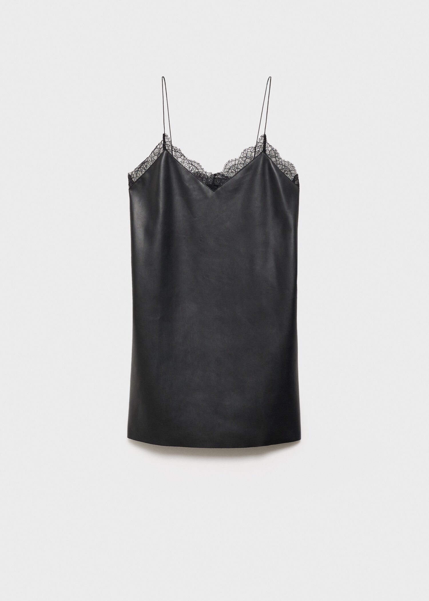 Leather-effect slip dress - Article without model