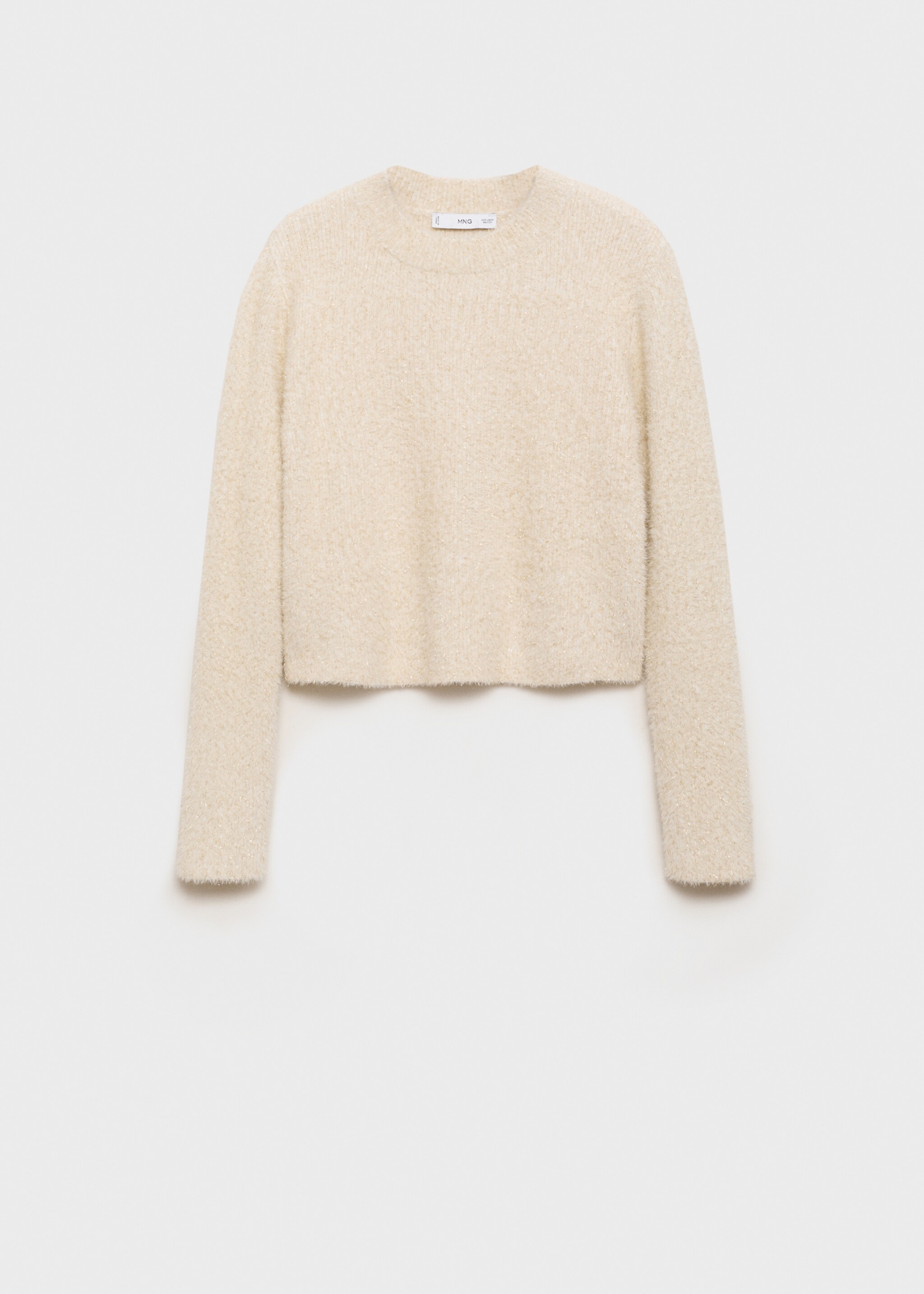 Long-sleeved sweater with glitter detail - Article without model, Ecru. Ref: 77019060-00.