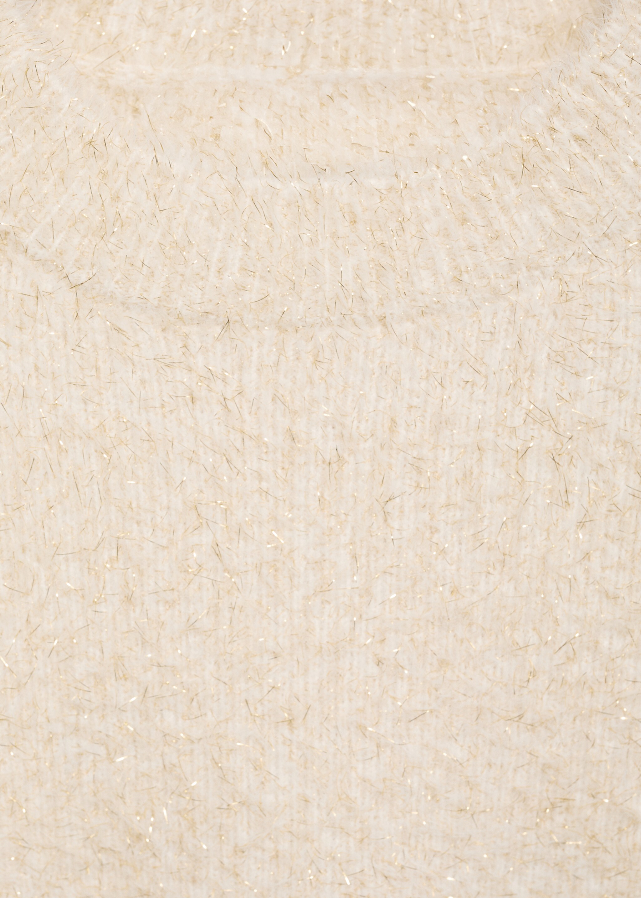 Long-sleeved sweater with glitter detail - Details of the article 8, Ecru. Ref: 77019060-00.