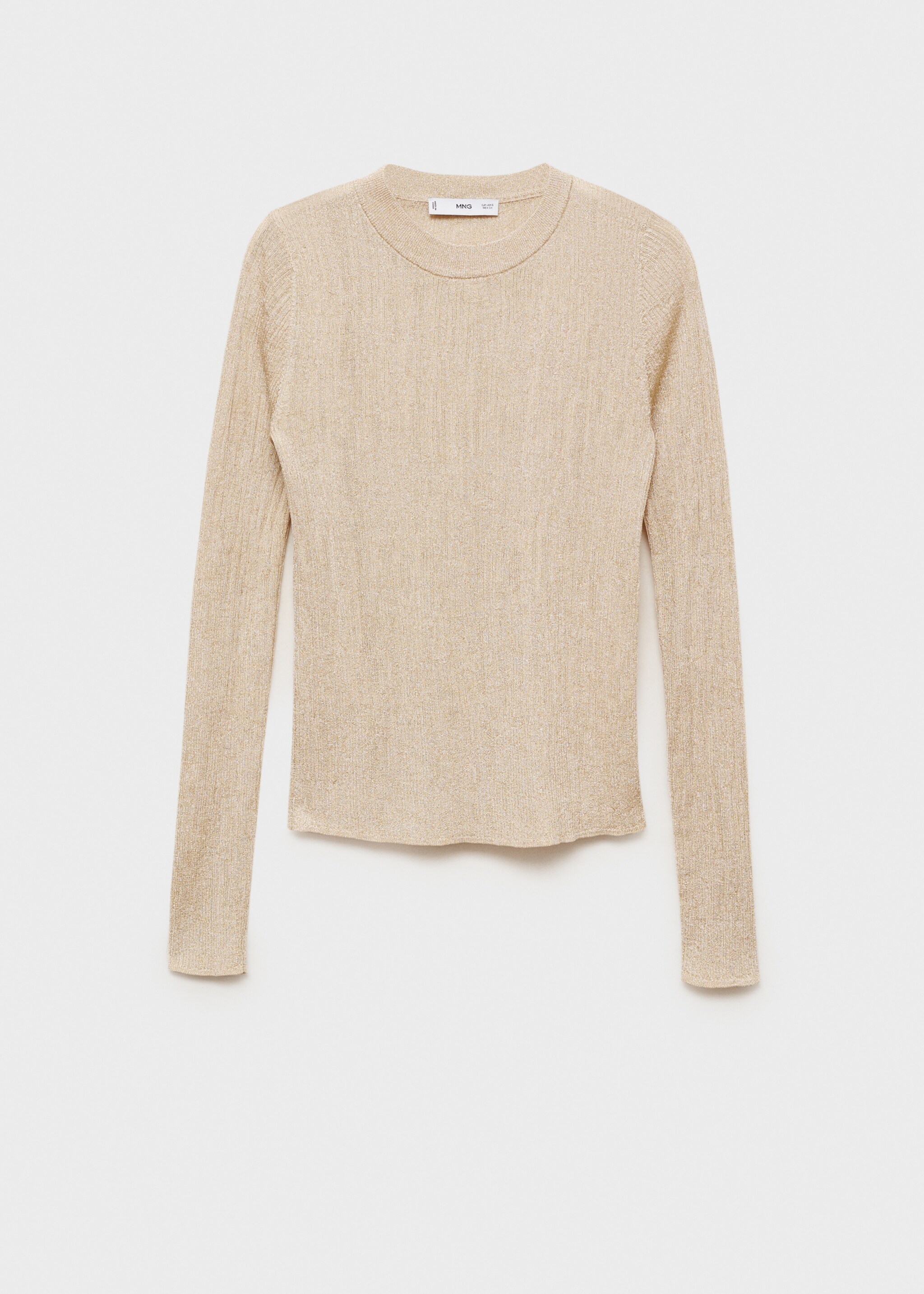 Crewneck lurex sweater - Article without model, Gold. Ref: 77019061-00.