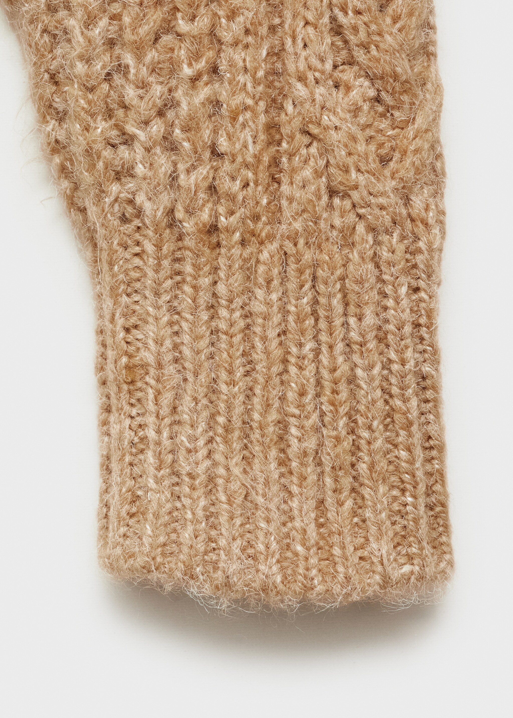 Thick knit round neck sweater - Details of the article 0, Medium Brown. Ref: 77019062-00.