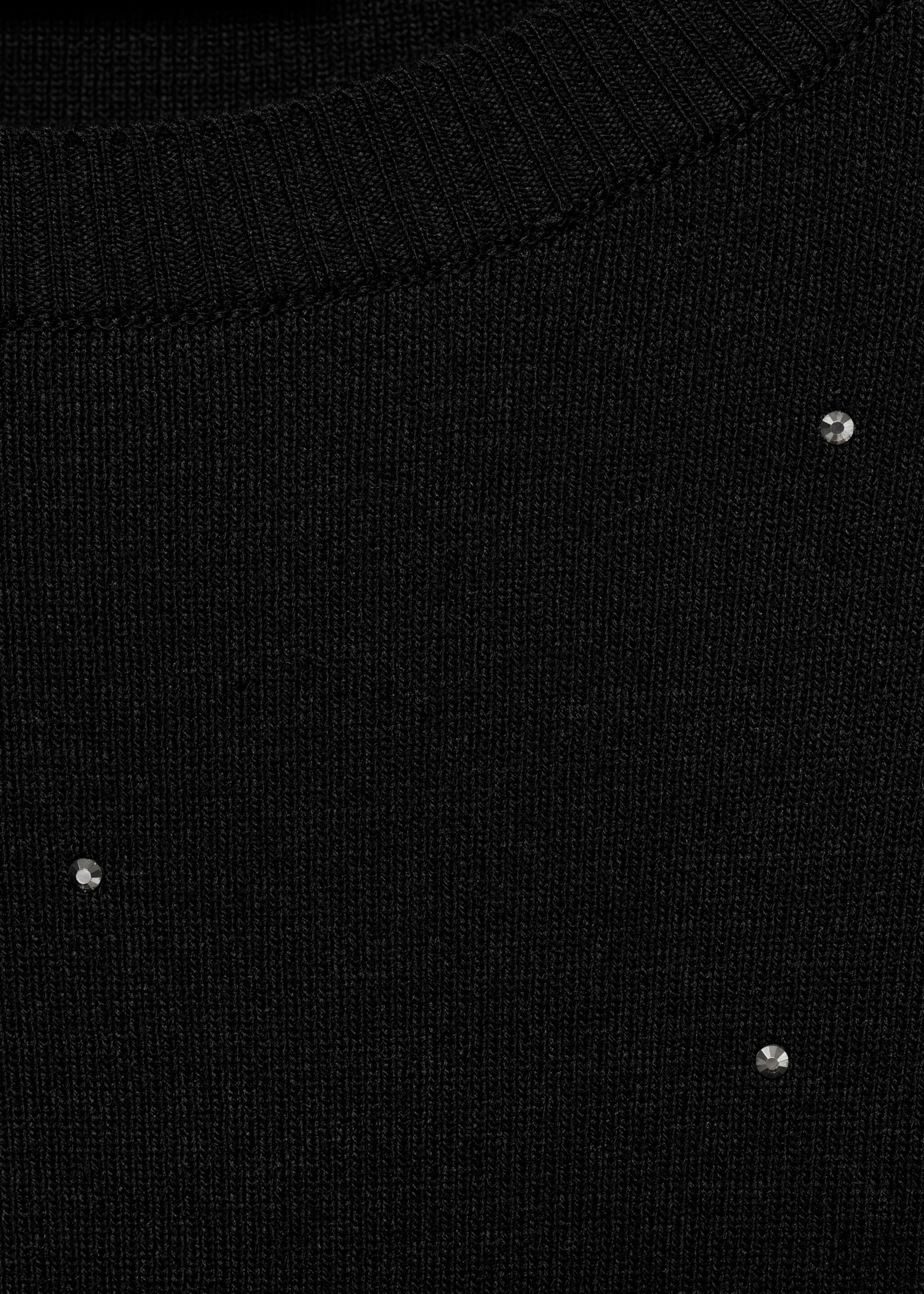 Crop trui met stras - Detail van het artikel 8, Zwart. Ref: 77019063-00.