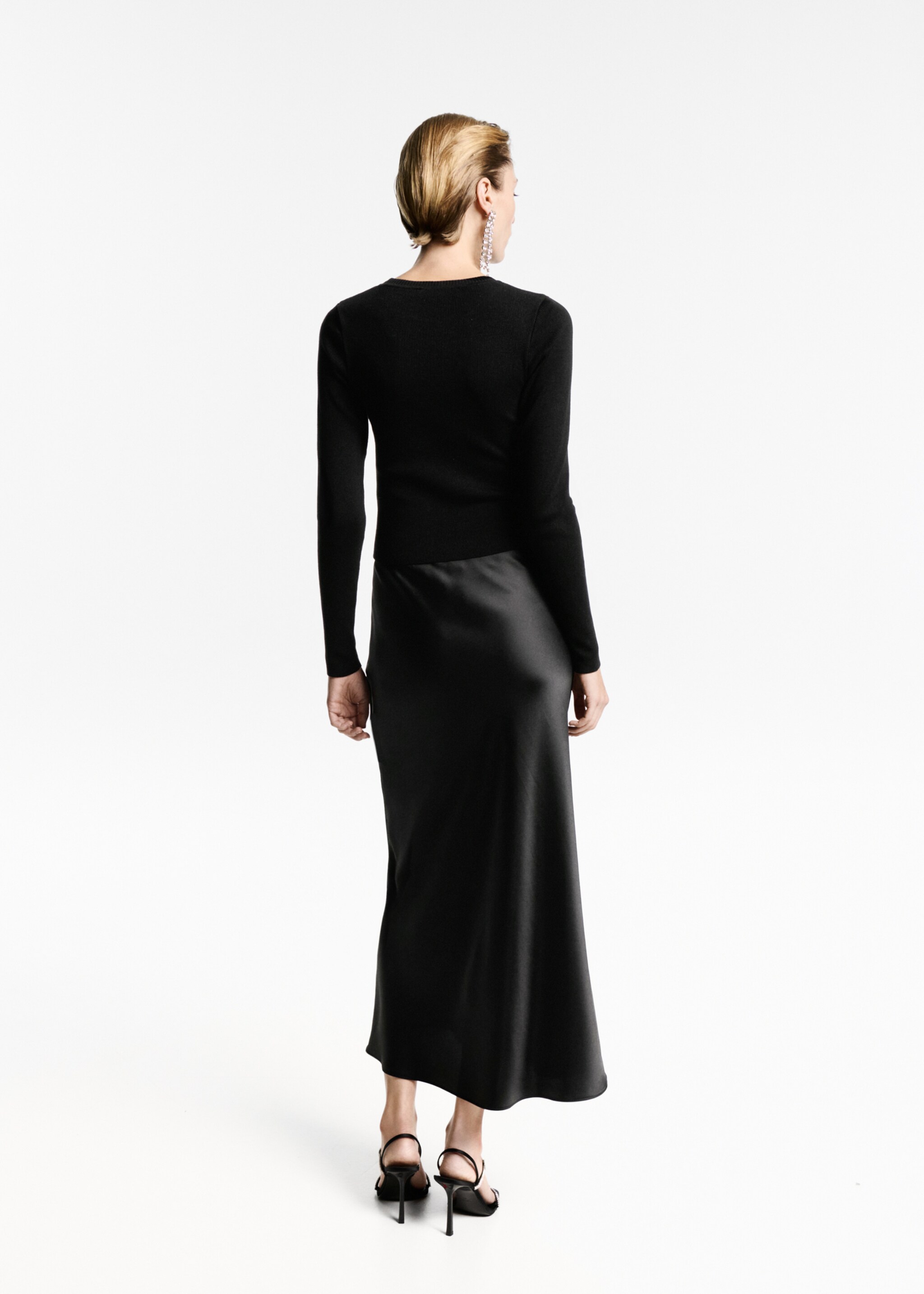 Crop trui met stras - Achterkant van het artikel, Zwart. Ref: 77019063-00.