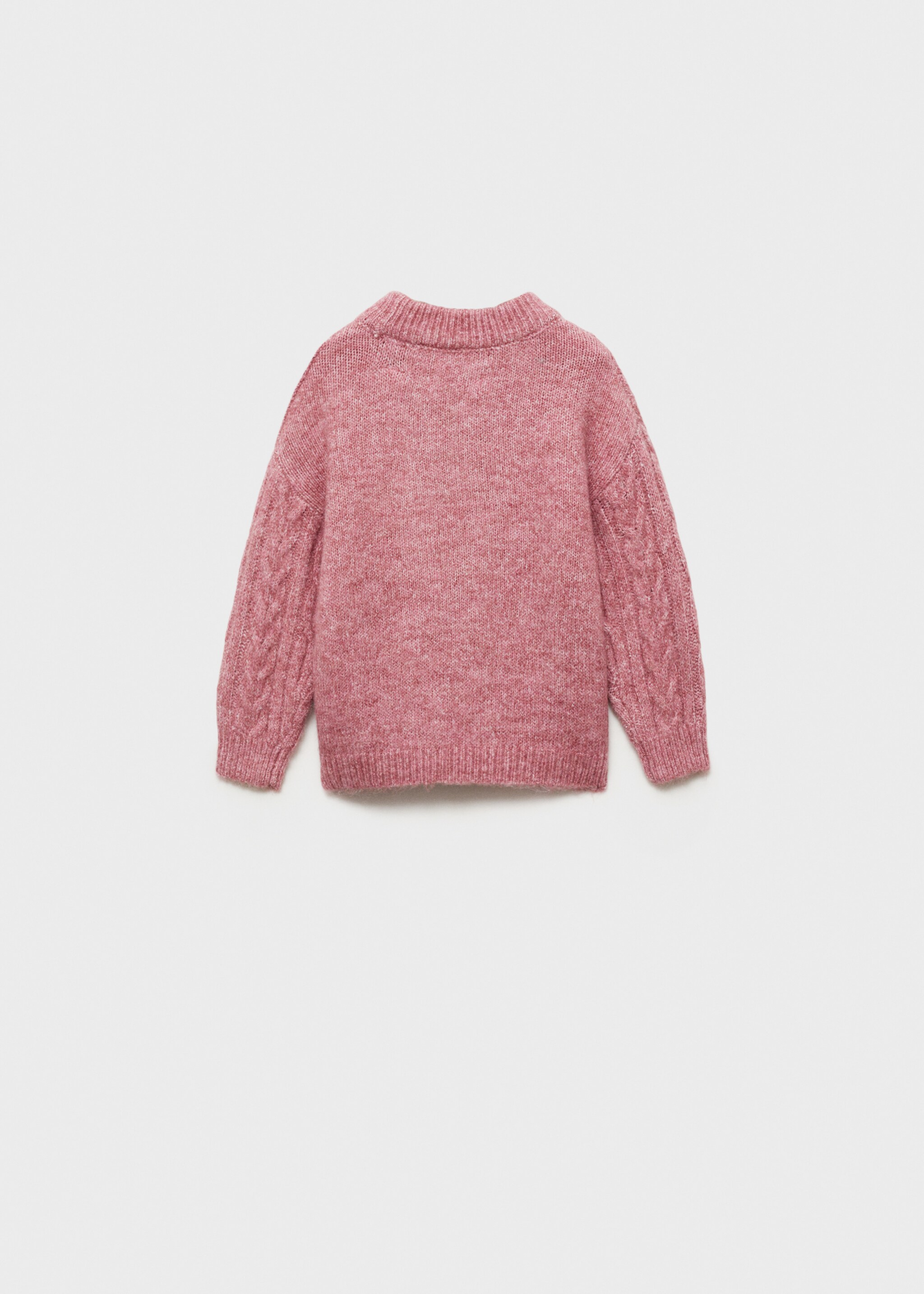 Pull-over maille tressée - Verso de l’article, Cerise. Ref: 77019065-00.