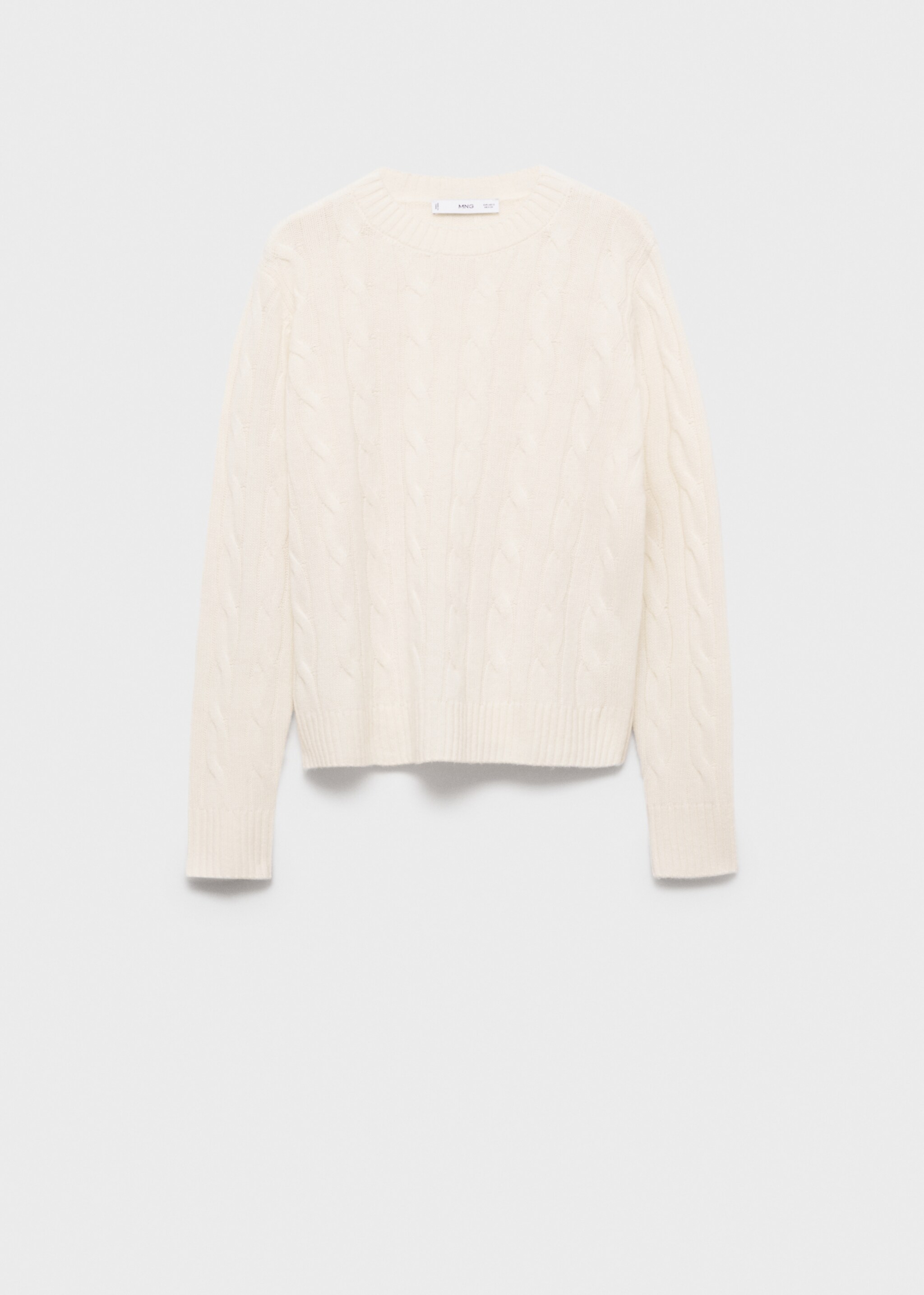 Braided wool sweater - Article without model, Ecru. Ref: 77019068-00.