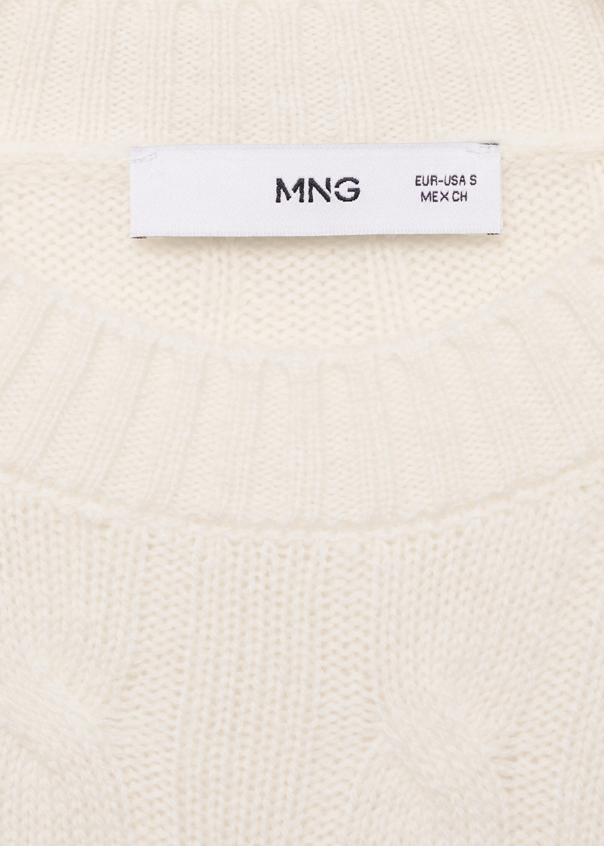 Braided wool sweater - Details of the article 8, Ecru. Ref: 77019068-00.