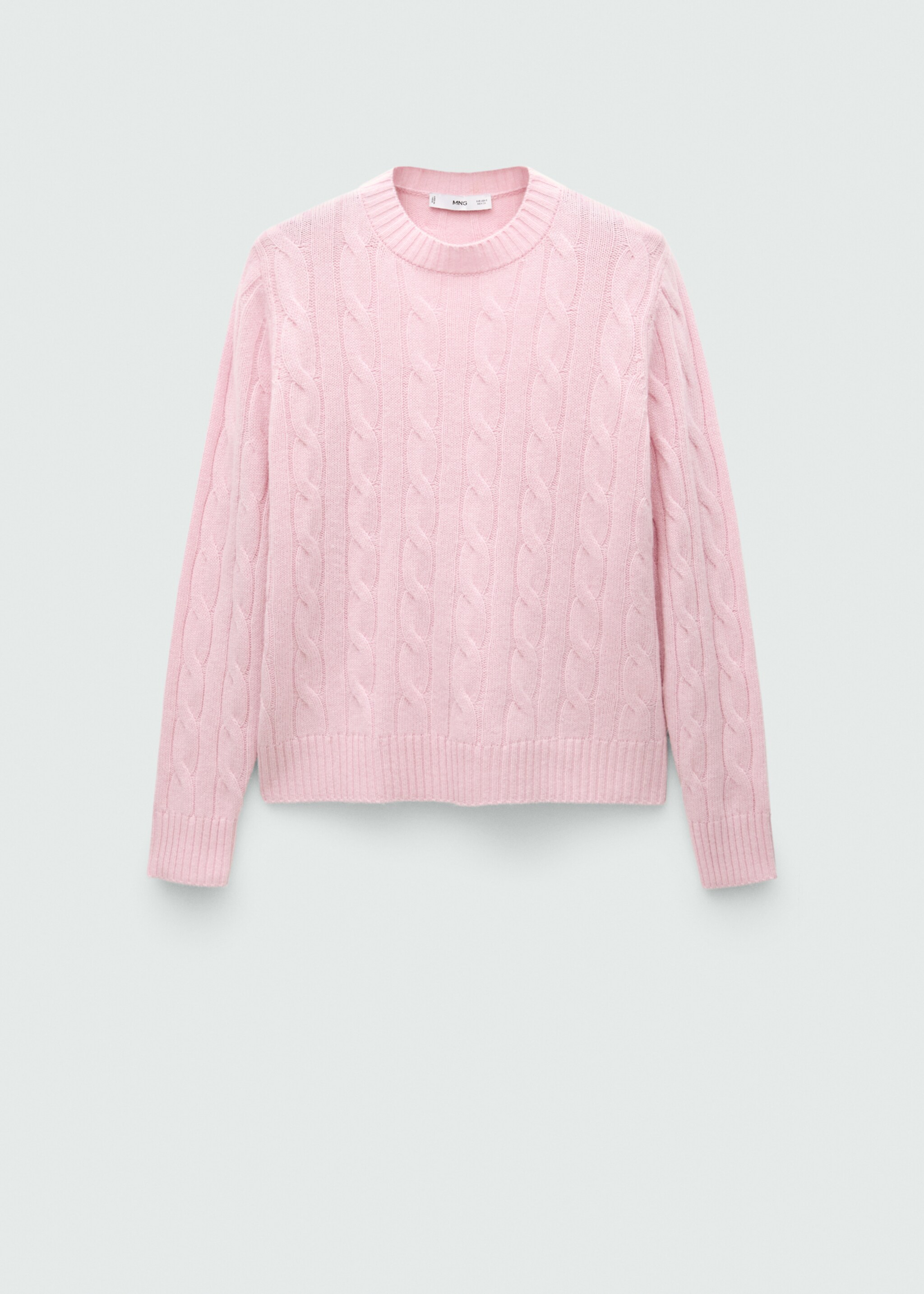 Braided wool sweater - Article without model, Pink. Ref: 77019068-00.