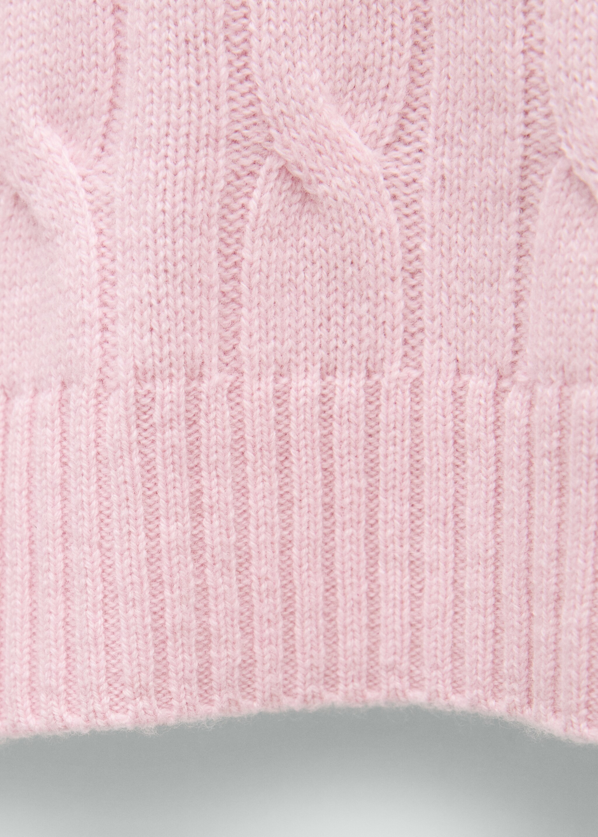 Braided wool sweater - Details of the article 0, Pink. Ref: 77019068-00.