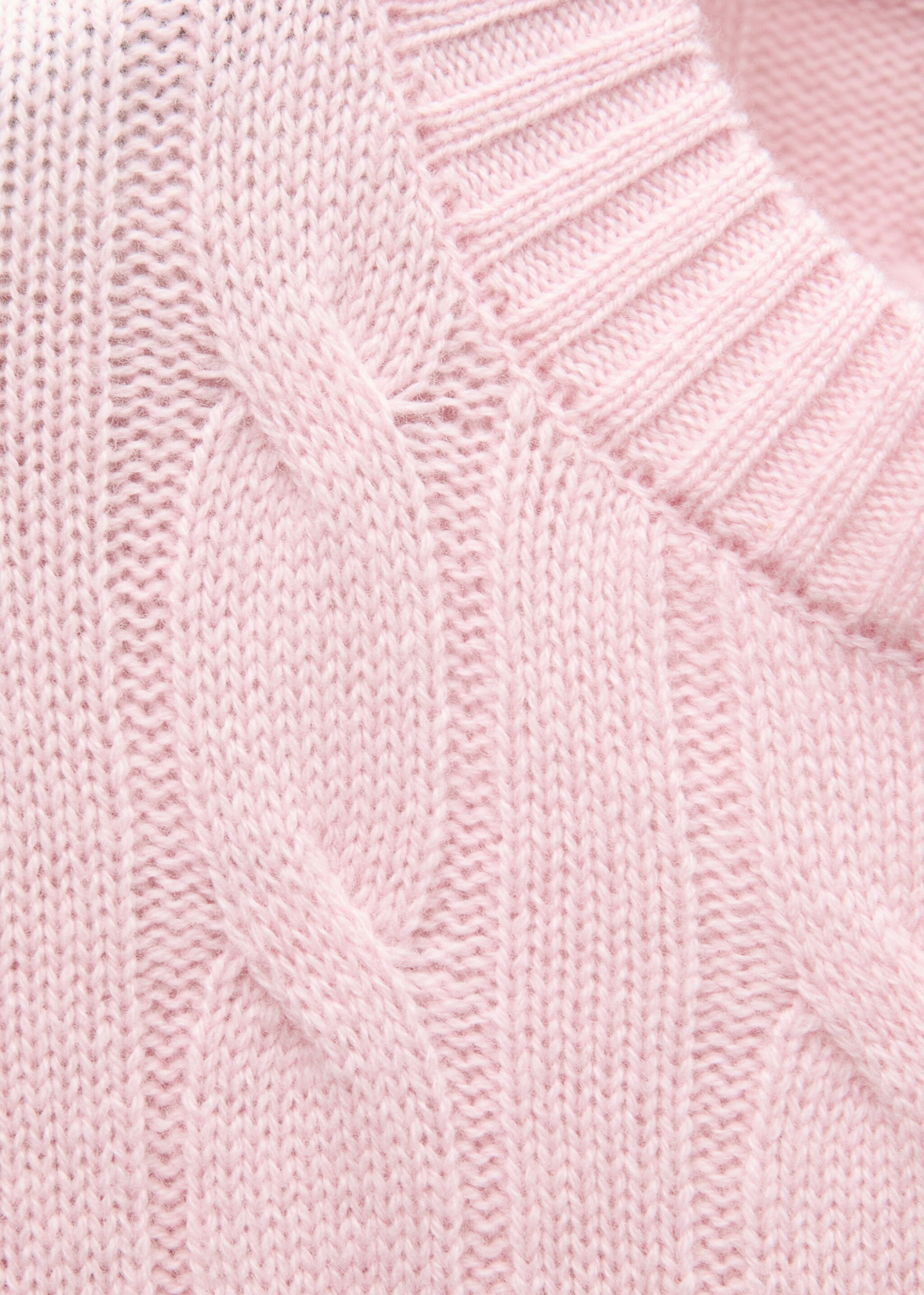 Braided wool sweater - Details of the article 8, Pink. Ref: 77019068-00.