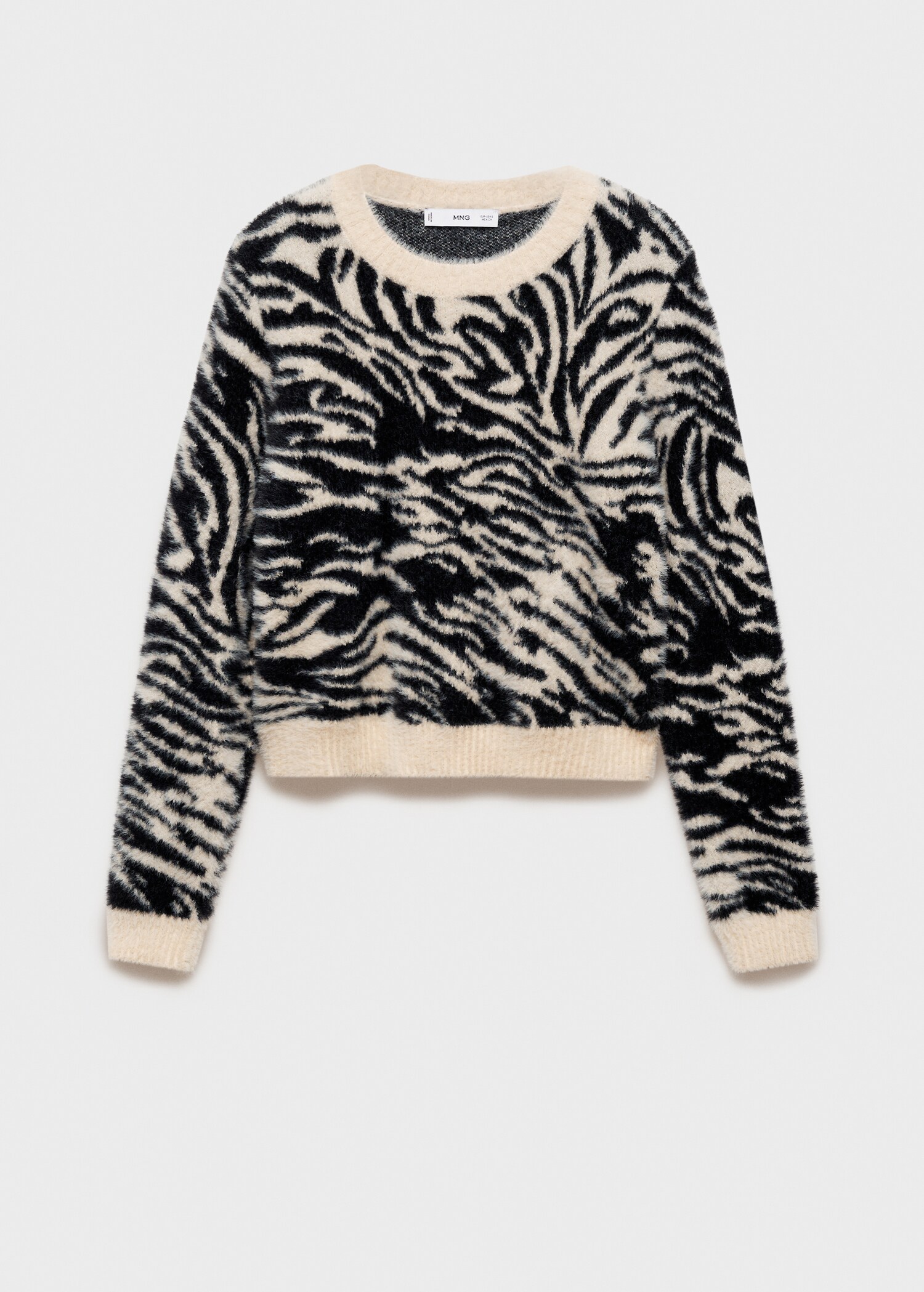 Faux-fur zebra-print sweater - Article without model
