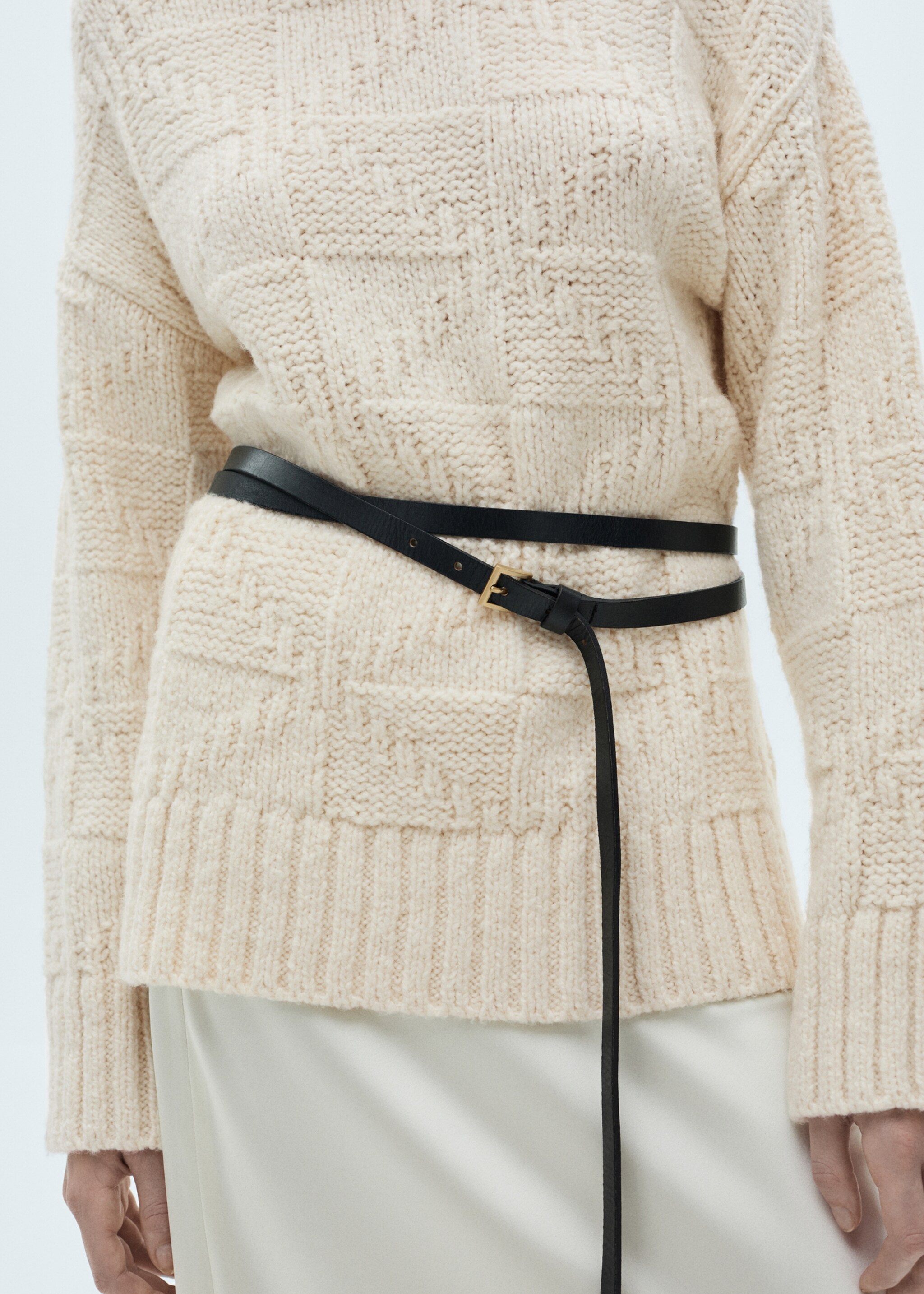 Jersei punt gruixut coll perkins - Detall de l'article 6, Cru. Ref: 77019073-00.