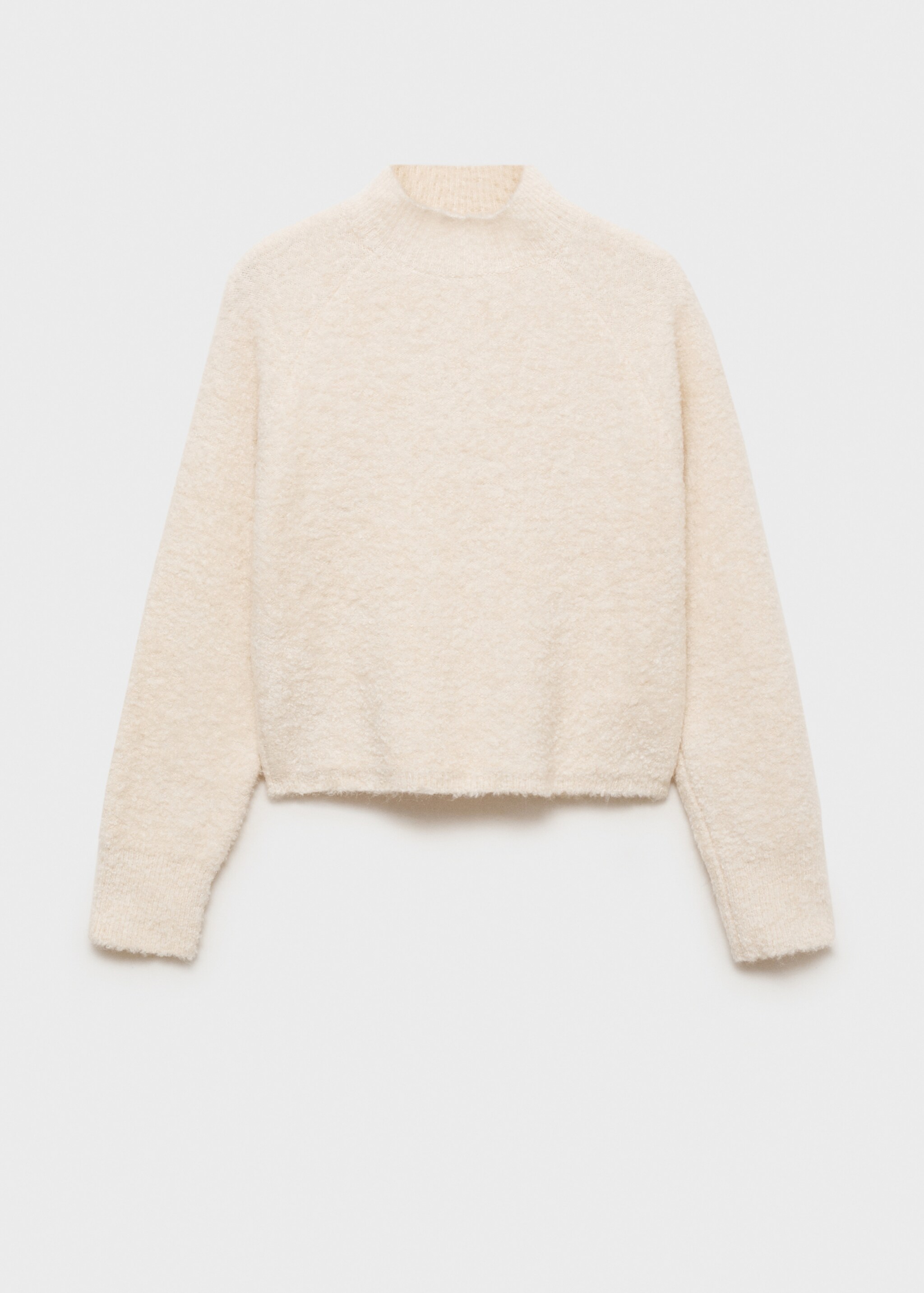 Perkins-neck bouclé sweater - Article without model, Ecru. Ref: 77019074-00.