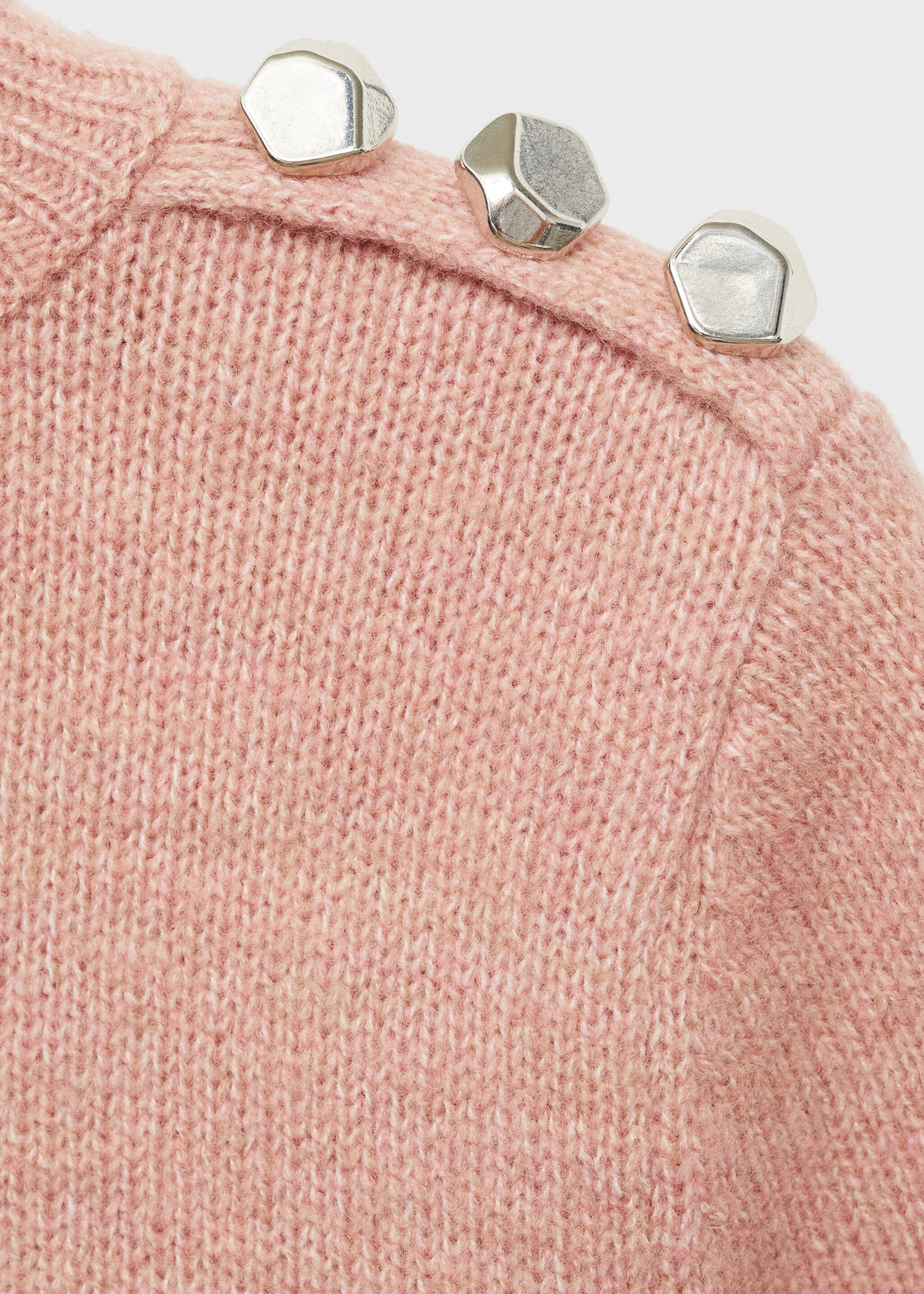Kurzärmliger Pullover mit halbhohem Kragen - Detail des Artikels 0, Zartrosa. Ref: 77019075-00.