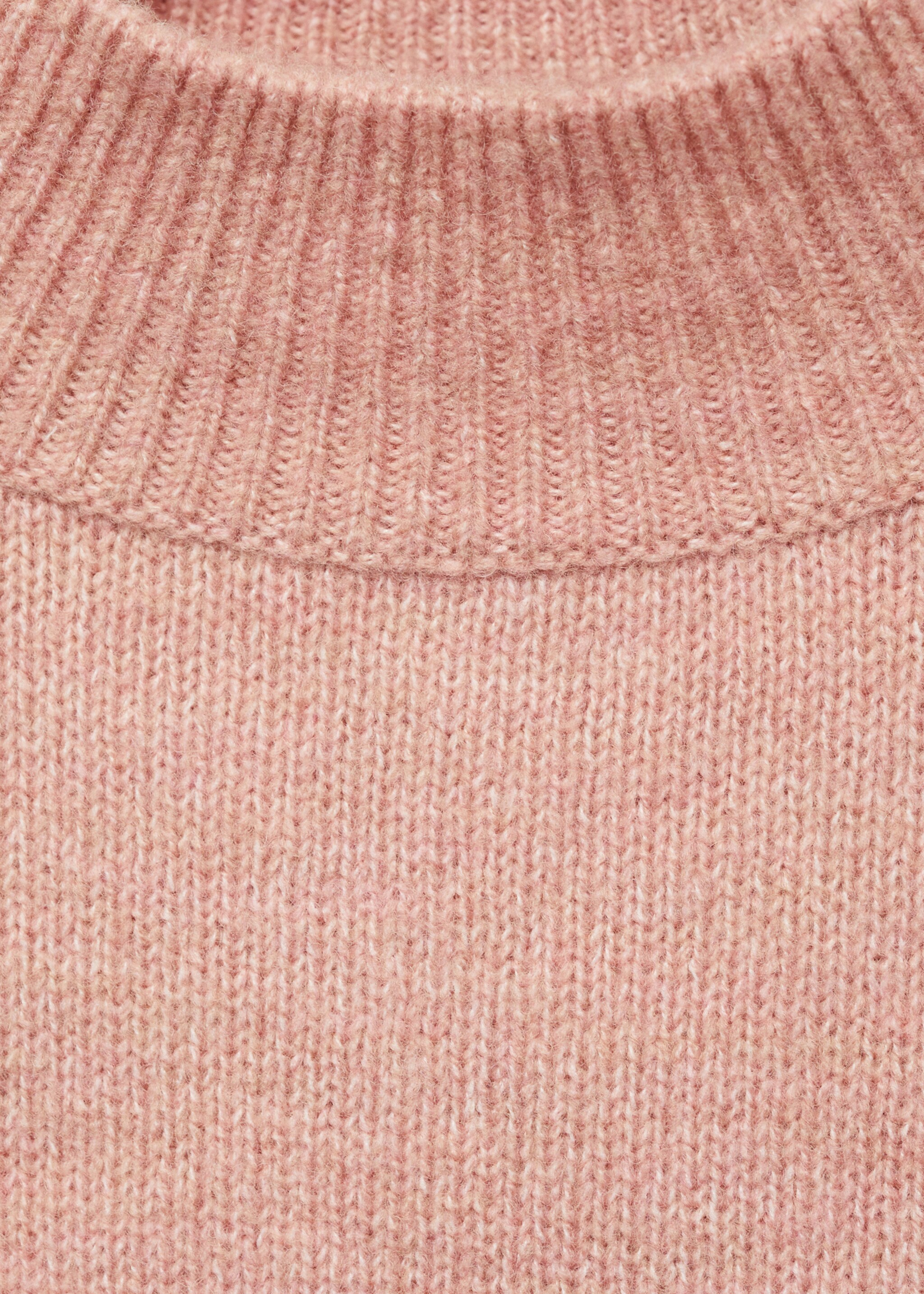 Kurzärmliger Pullover mit halbhohem Kragen - Detail des Artikels 8, Zartrosa. Ref: 77019075-00.