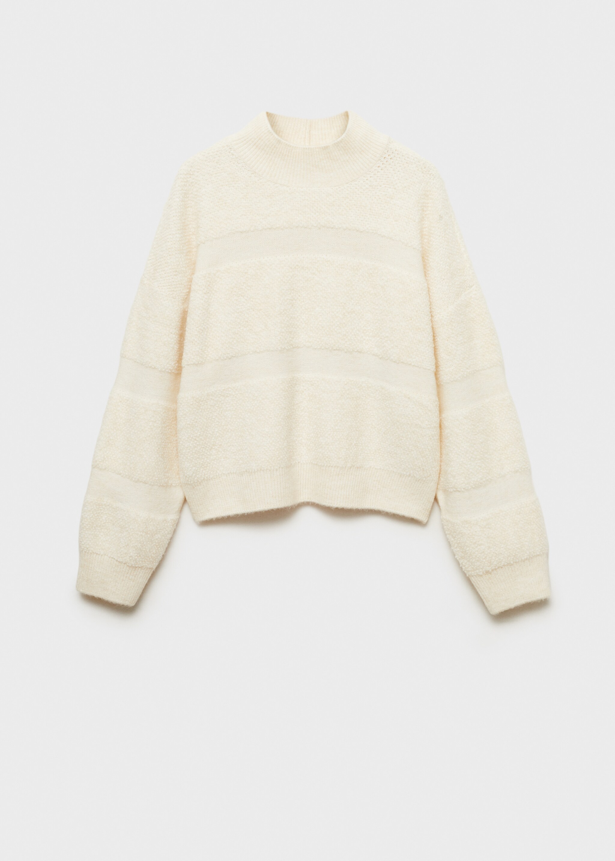 Pull-over empiècements col montant - Article sans modèle, Écru. Ref: 77019078-00.