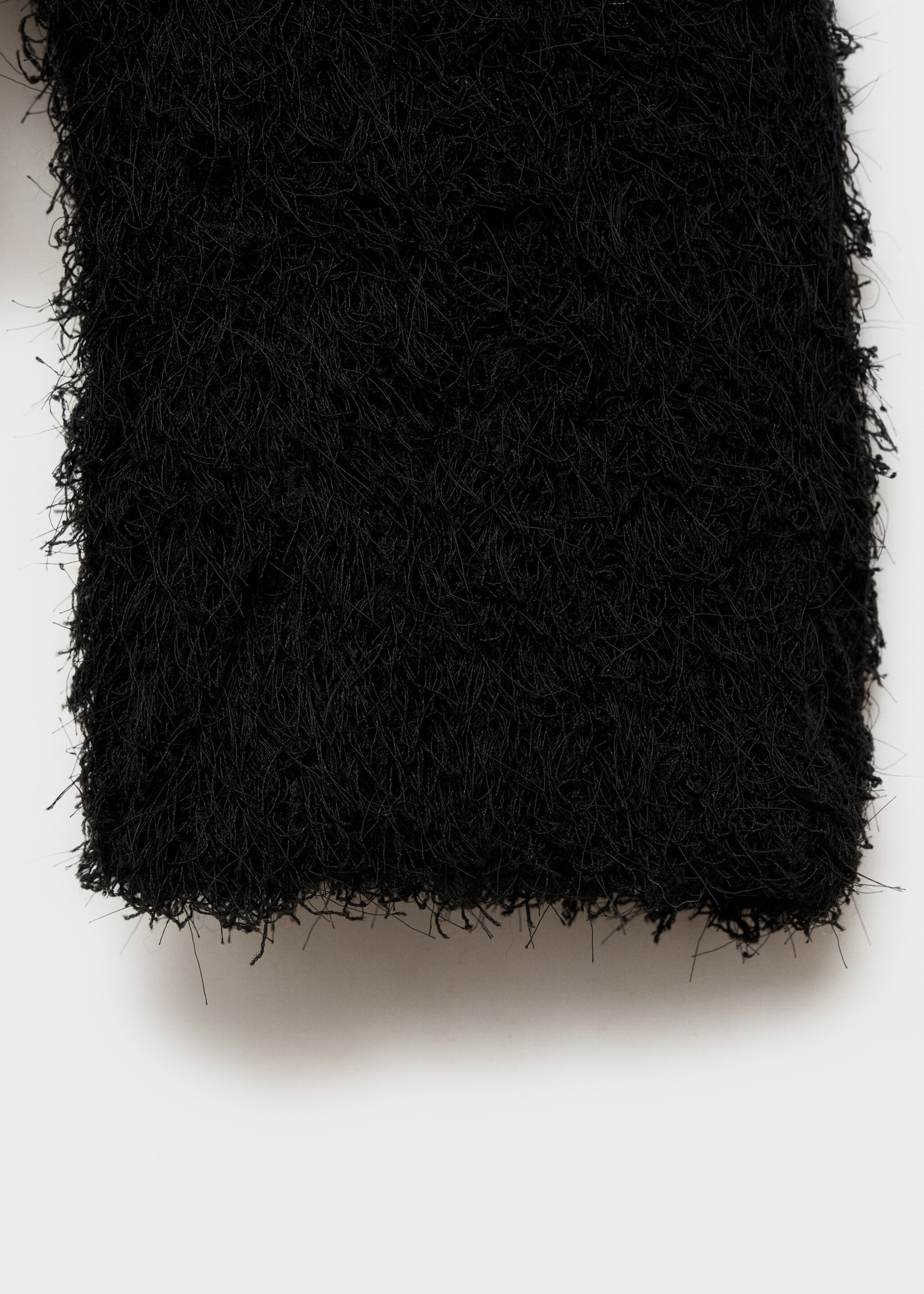 Faux-fur knitted sweater - Details of the article 0, Black. Ref: 77019080-00.