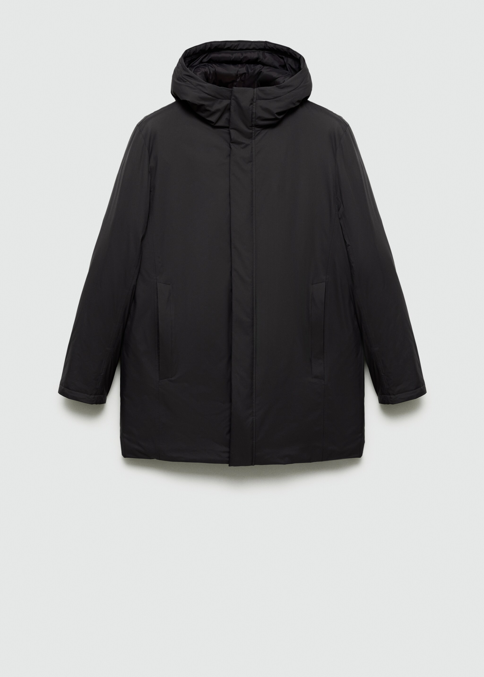 Thermore® waterproof quilted parka with Thermore® padding - Article without model, Charcoal. Ref: 77019228-00.