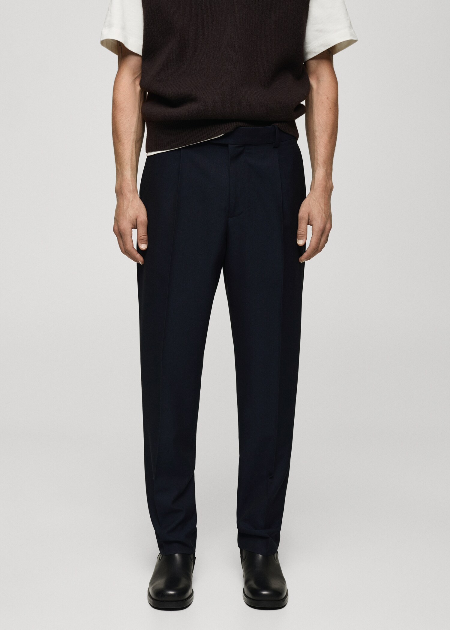 Slim fit suit trousers - Medium plane