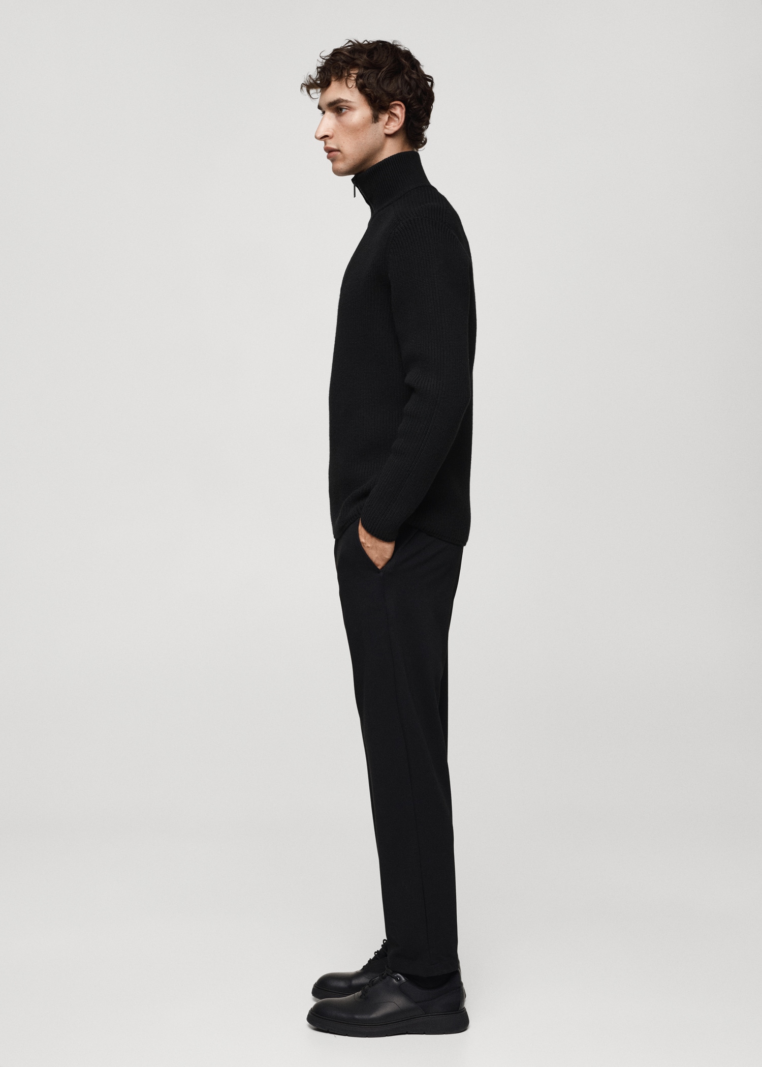 Zip-Pullover aus atmungsaktivem Coolmax®-Wollgemisch - Detail des Artikels 2