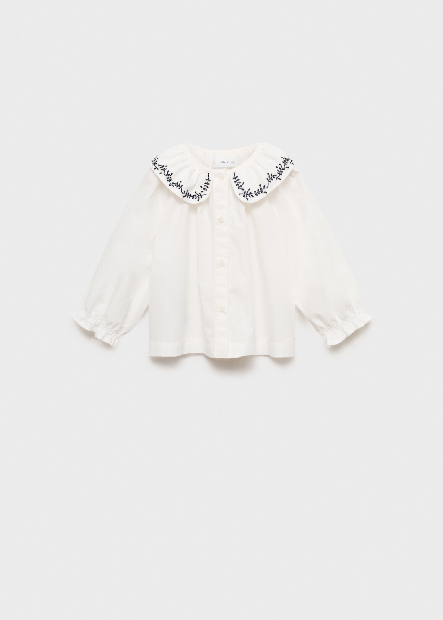 Bestickte Bluse mit Babydoll-Kragen - Artikel ohne Model