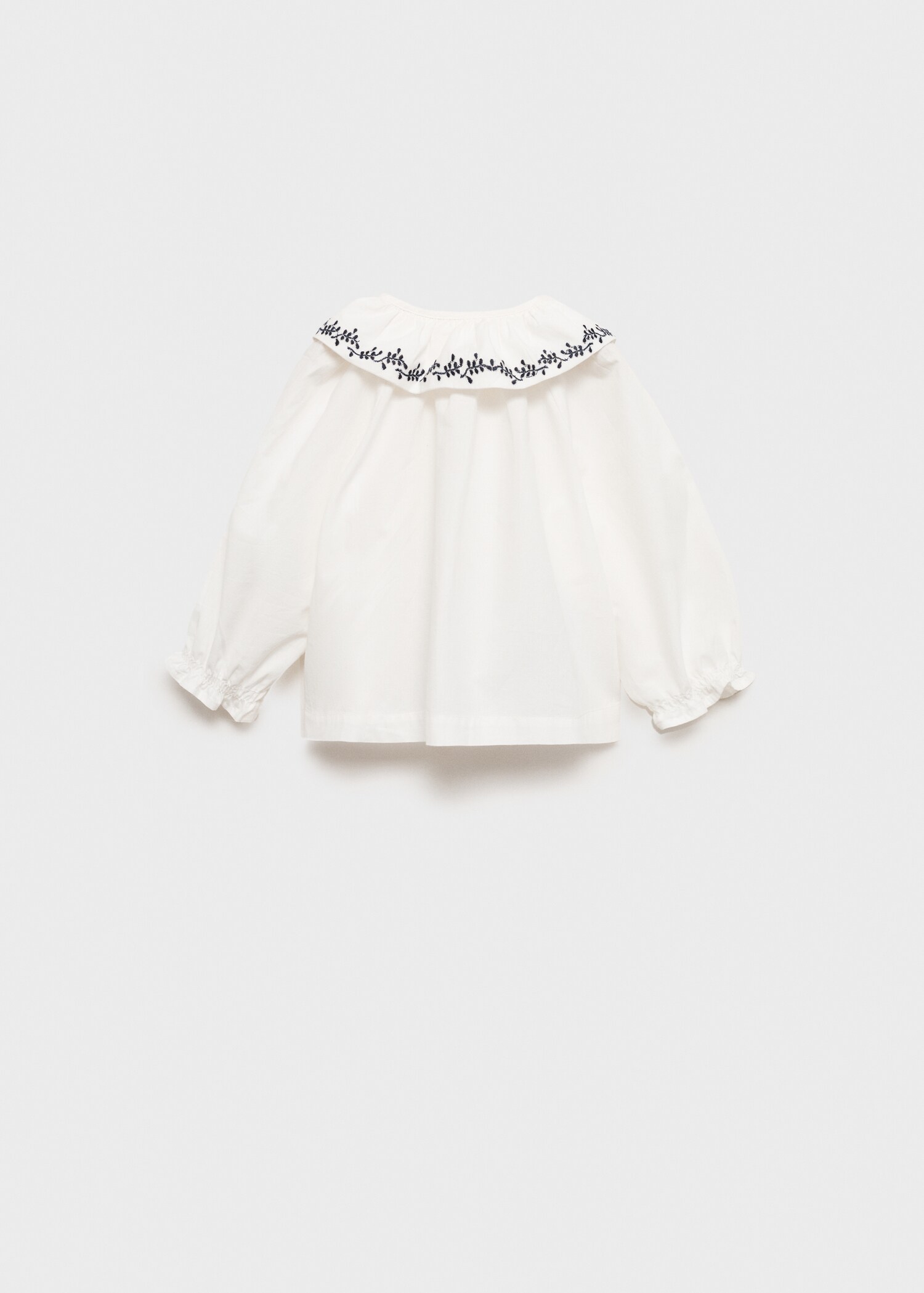 Bestickte Bluse mit Babydoll-Kragen - Rückseite des Artikels