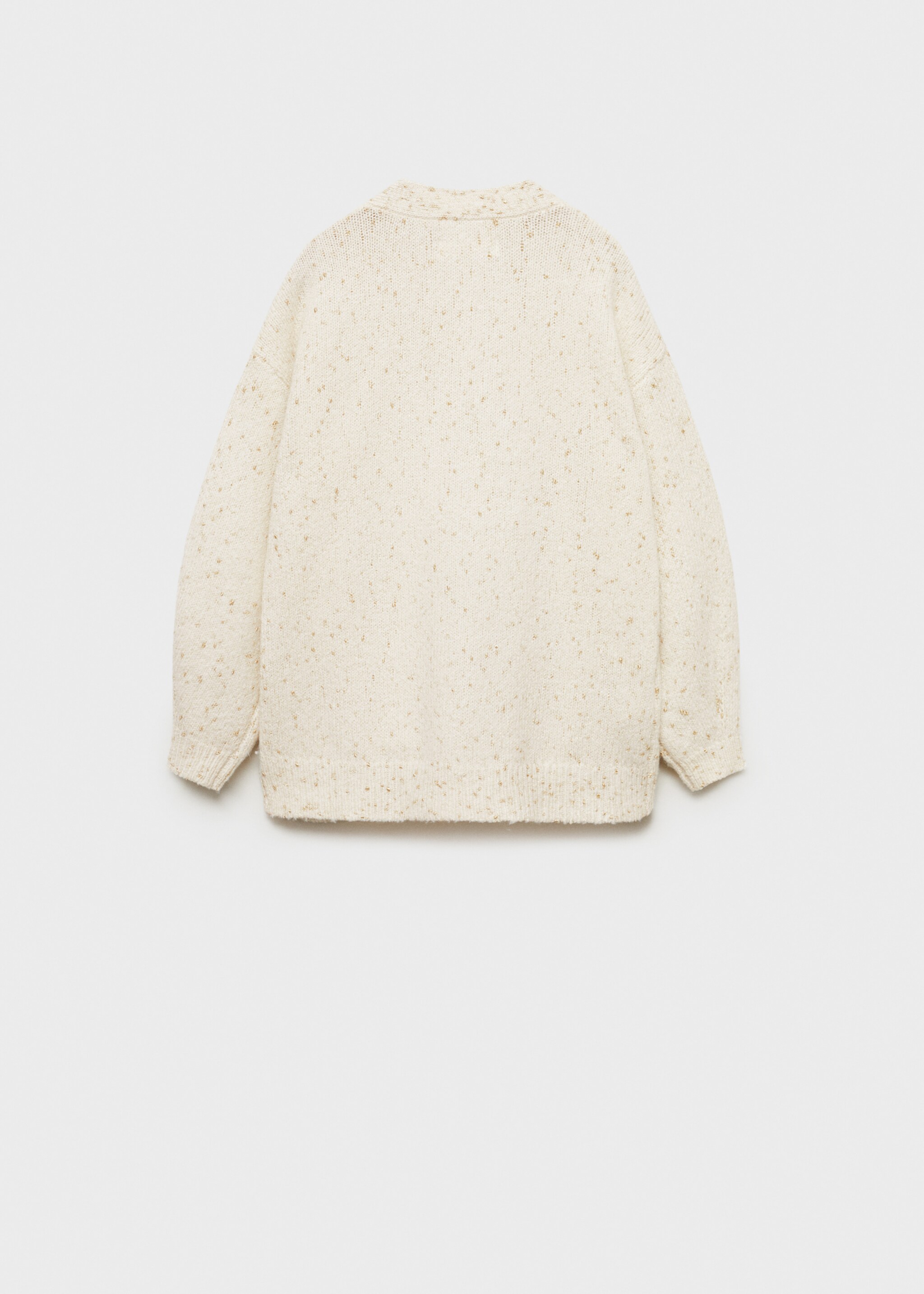 Metallic detail cardigan - Reverse of the article, Ecru. Ref: 77019246-00.