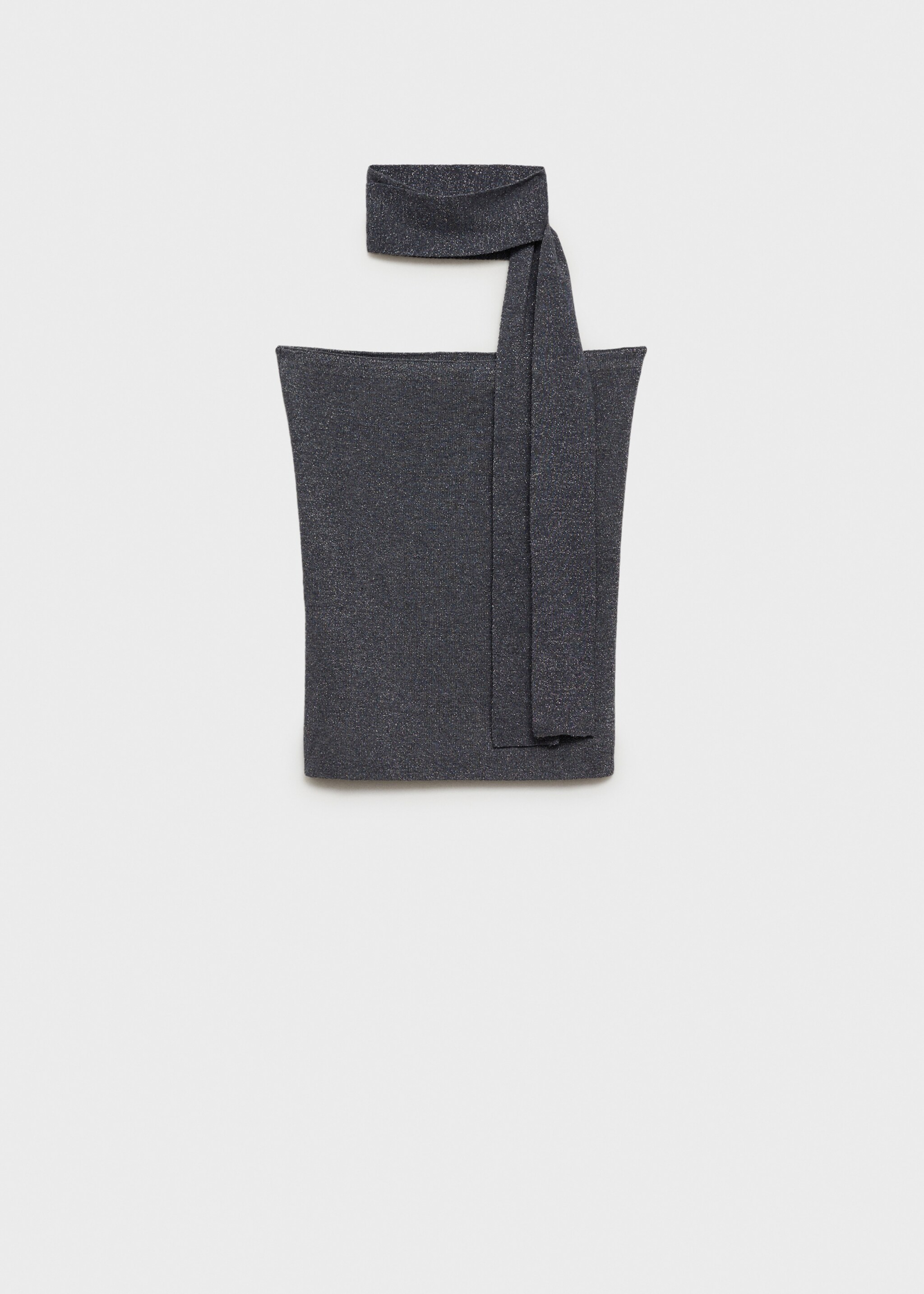 Lurex top with bow - Article without model, Grey. Ref: 77019406-00.
